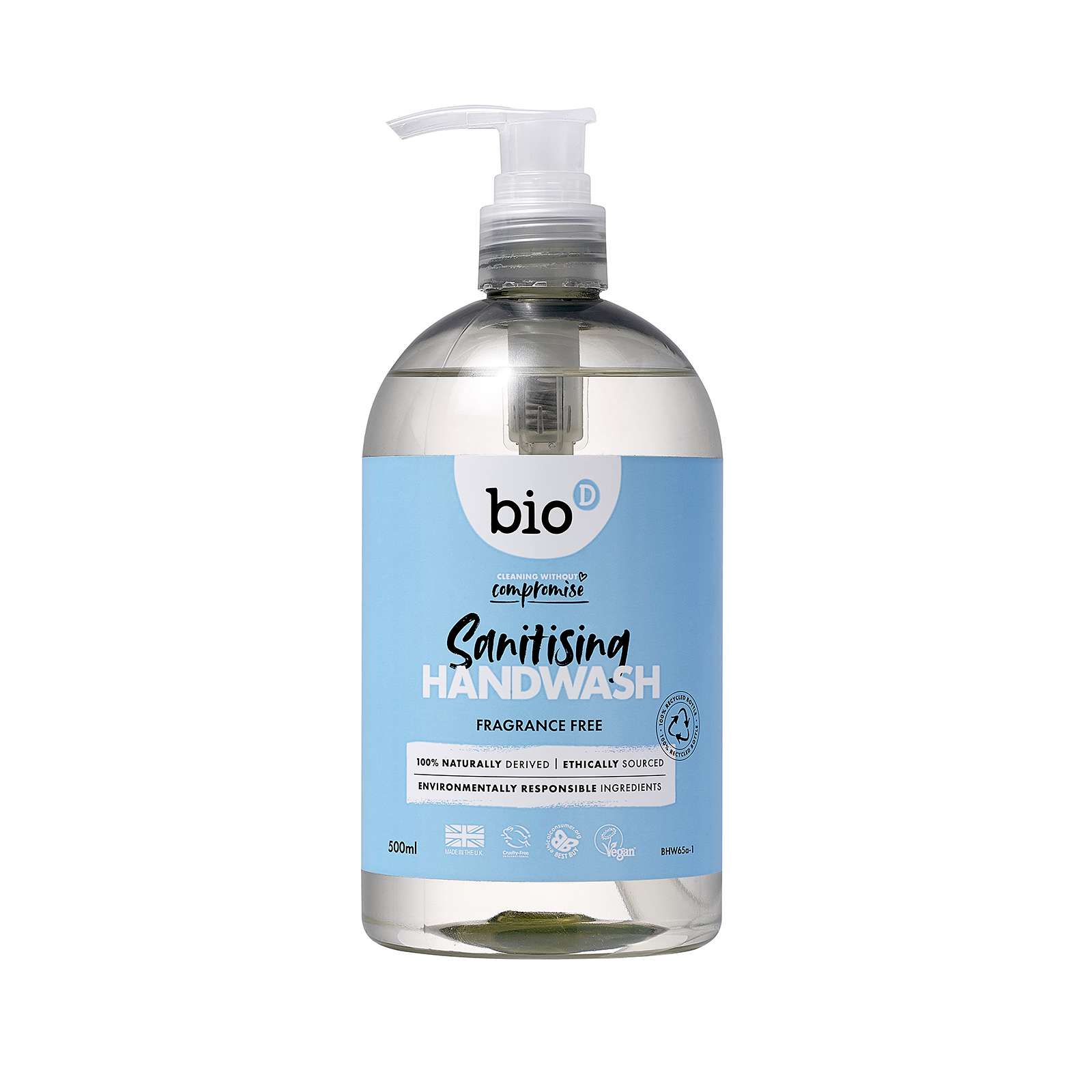 Bio-D Fragrance Free Cleansing Hand Wash - 500ml