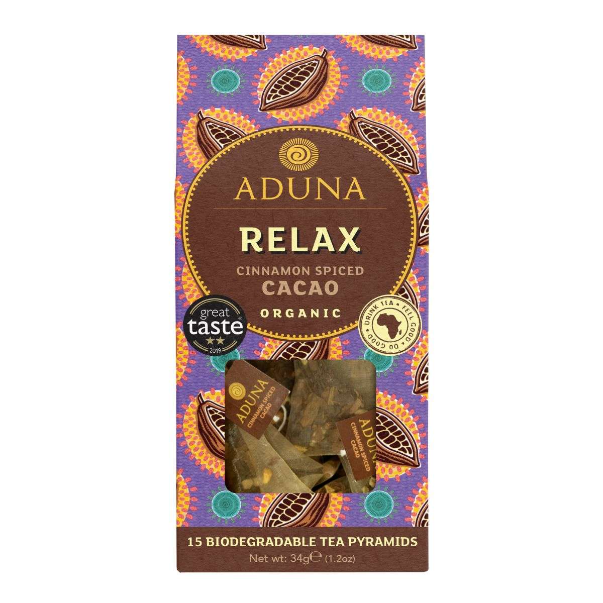 Aduna Relax Tea with Cacao, Cinnamon Spiced - 37g