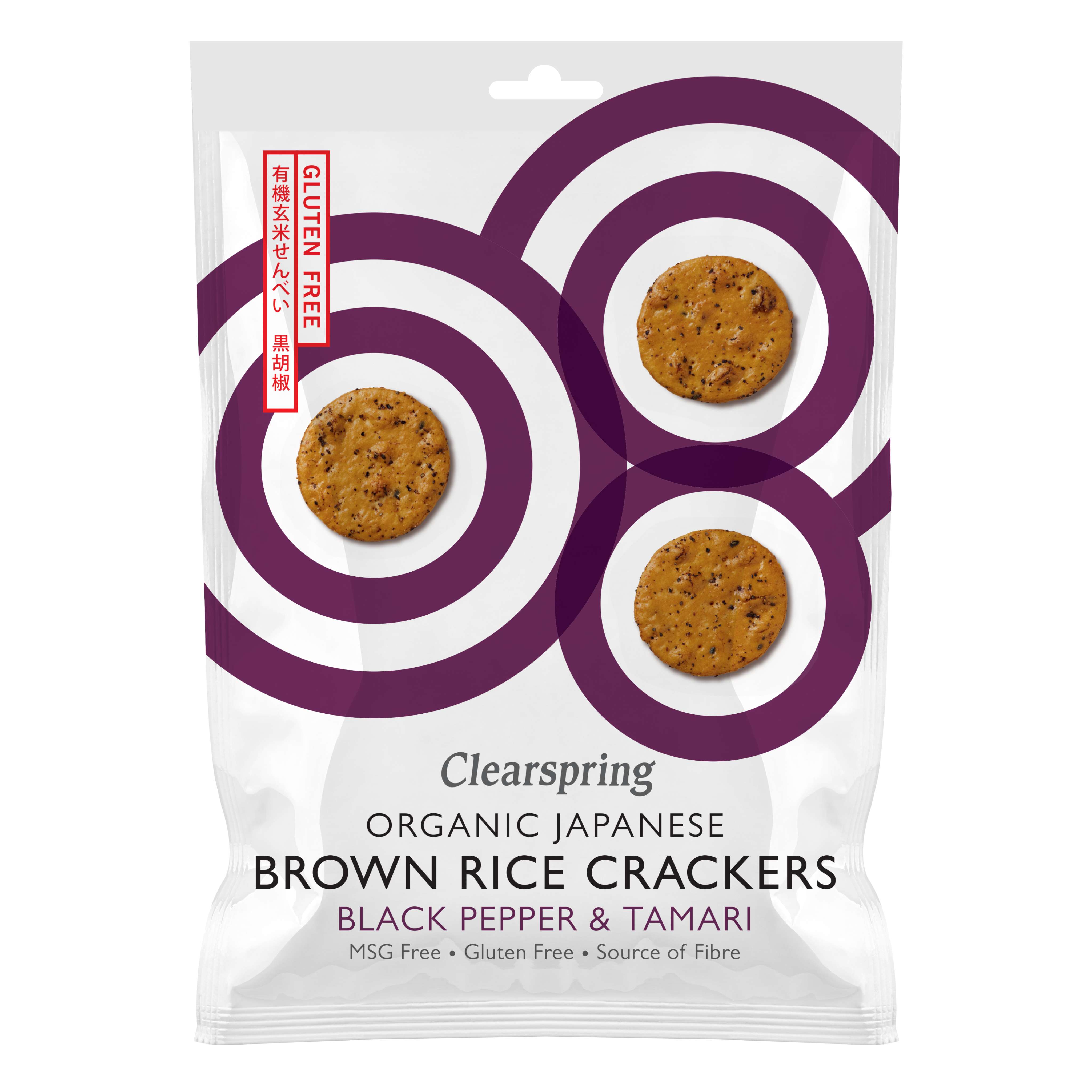 Clearspring Org Jap B/Rice Crackers B/Pepper Tamari - 40g