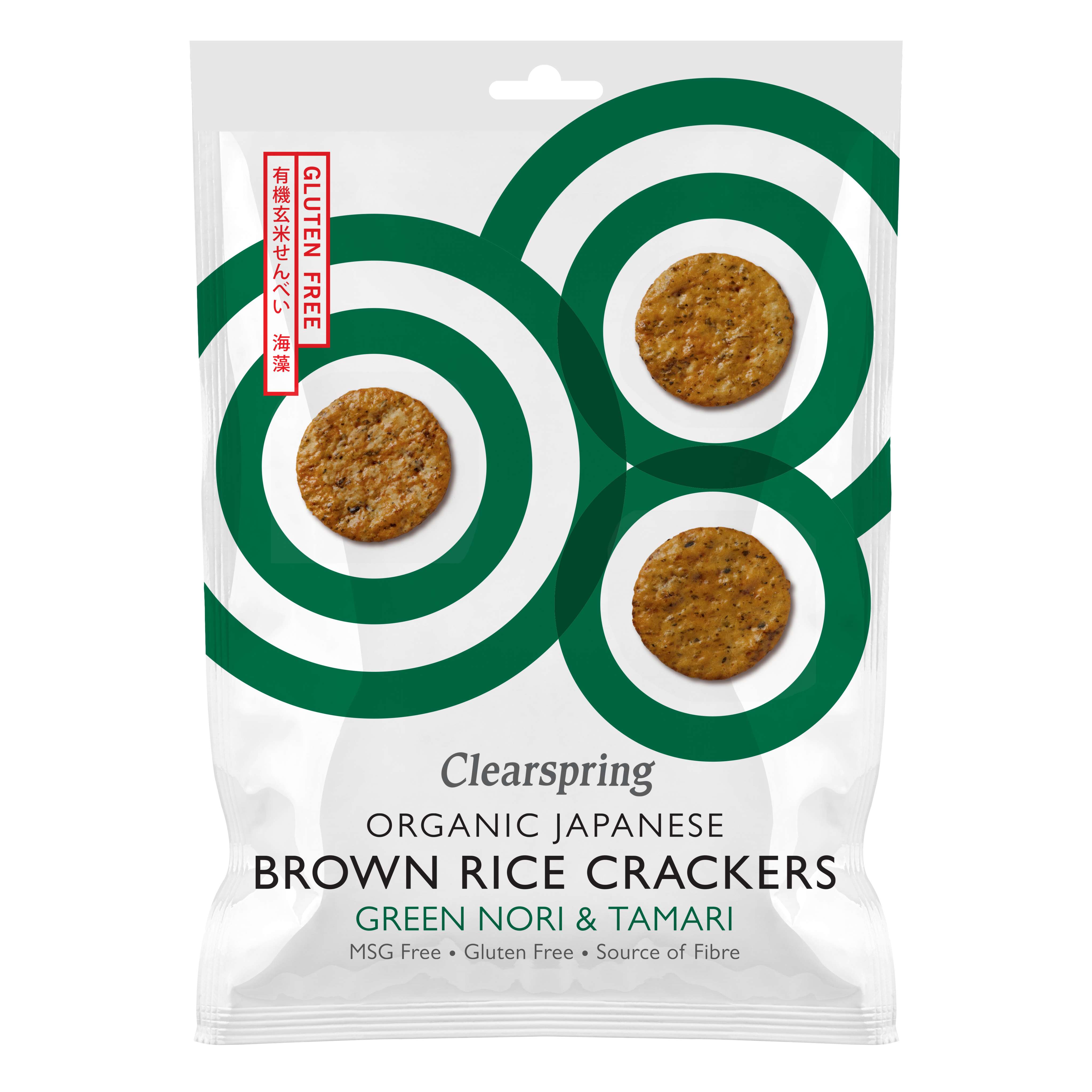 Clearspring Org Jap B/Rice Crackers G/Nori Tamari - 40g