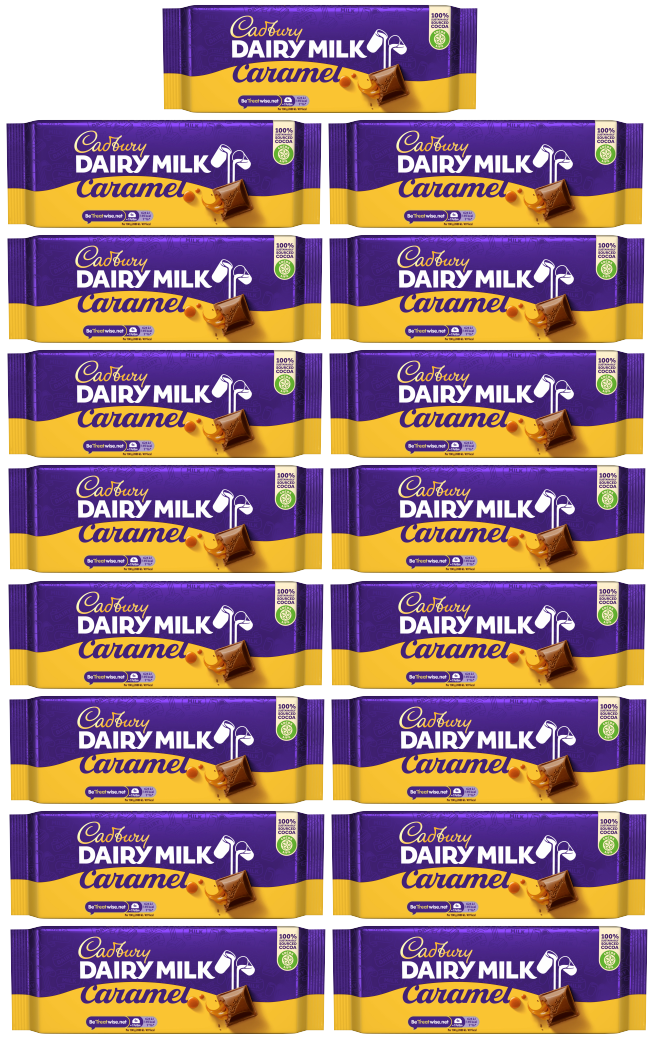 17 X Cadbury Dairy Caramel Large Bar 180GM