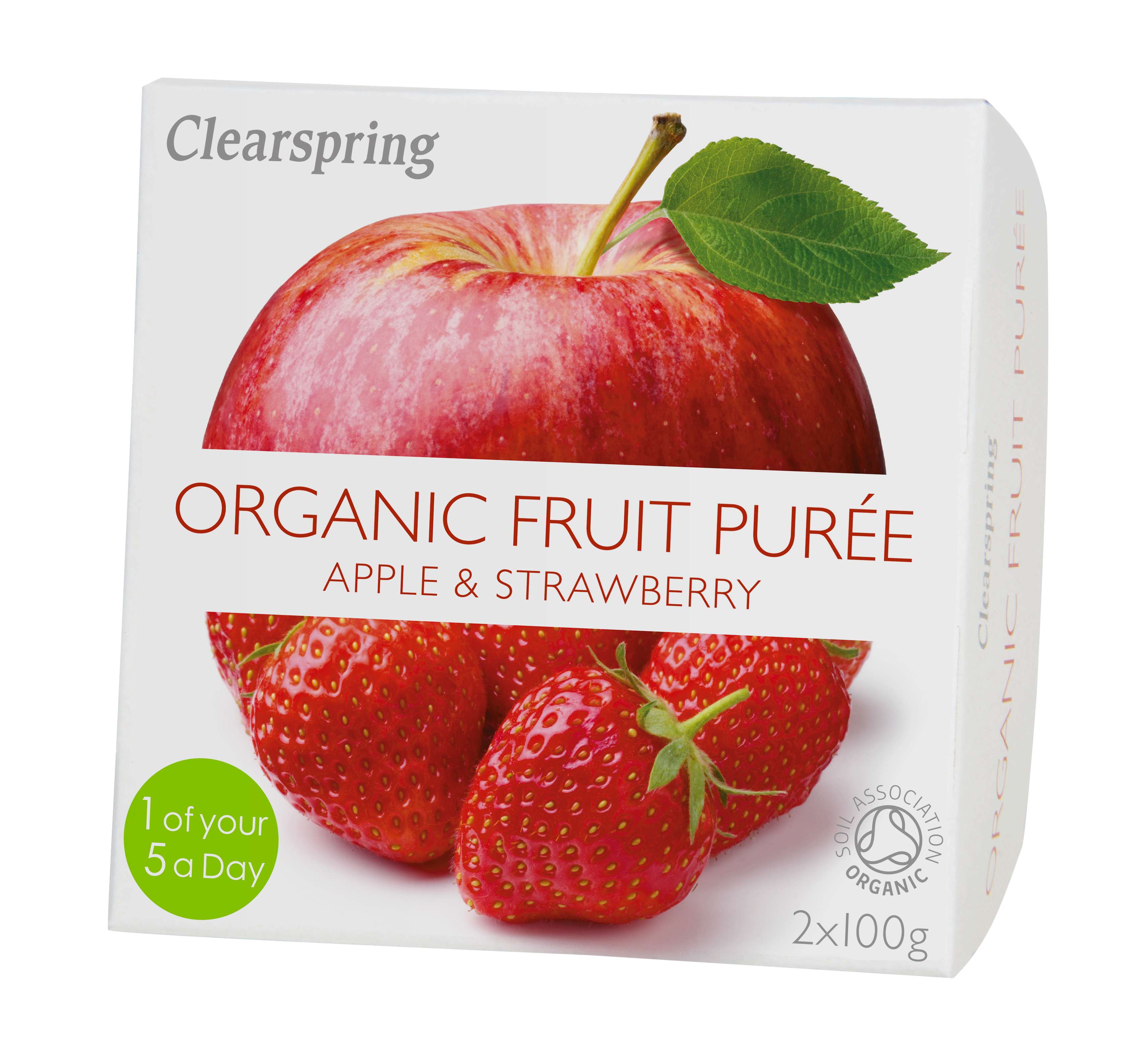 Clearspring Fruit Puree Apple/Strawberry Org 2x100g - Main Image
