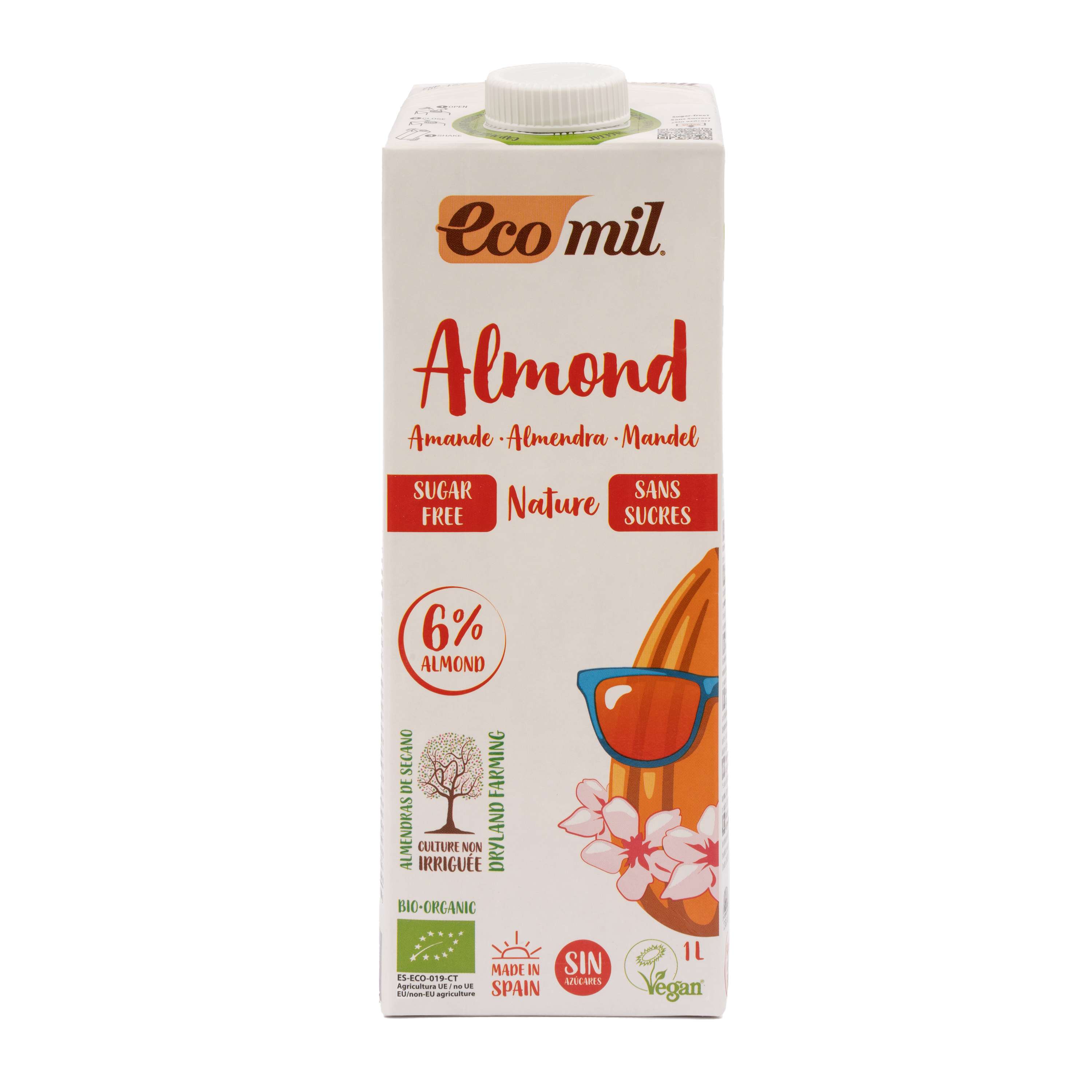 Ecomil Almond milk sugar-free Bio (6% almond) - 1ltr
