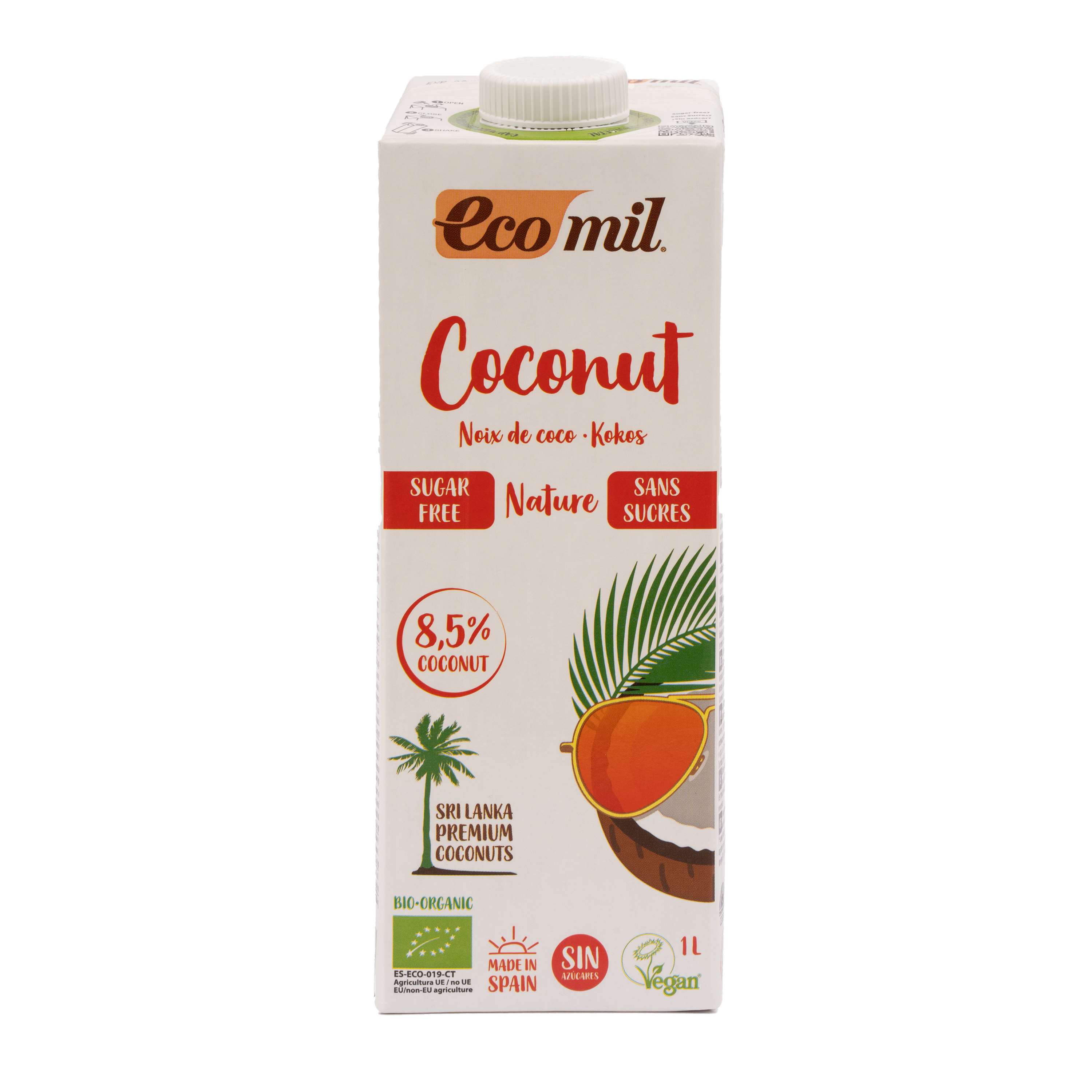 Ecomil Coconut milk sugar-free Bio (8,5% coconut) - 1ltr