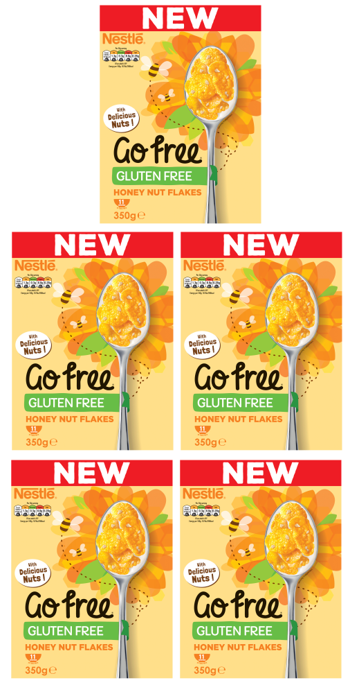 5 x Nestlé Go Free Honey Nut Corn Flakes - 350G