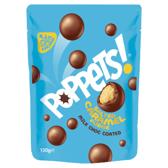 9 X Poppets Salted Caramel Pouch 130GM