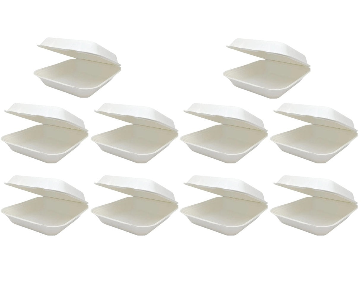 12 x Bagasse Meal Box Rectangle 7In