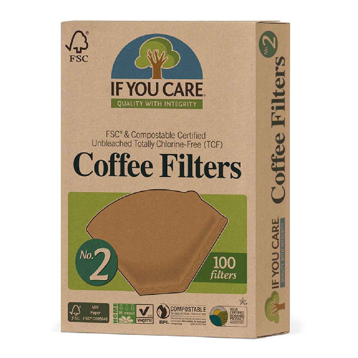 If You Care FSC Cert Unbleached Coffee Filters No.2 - 1pc