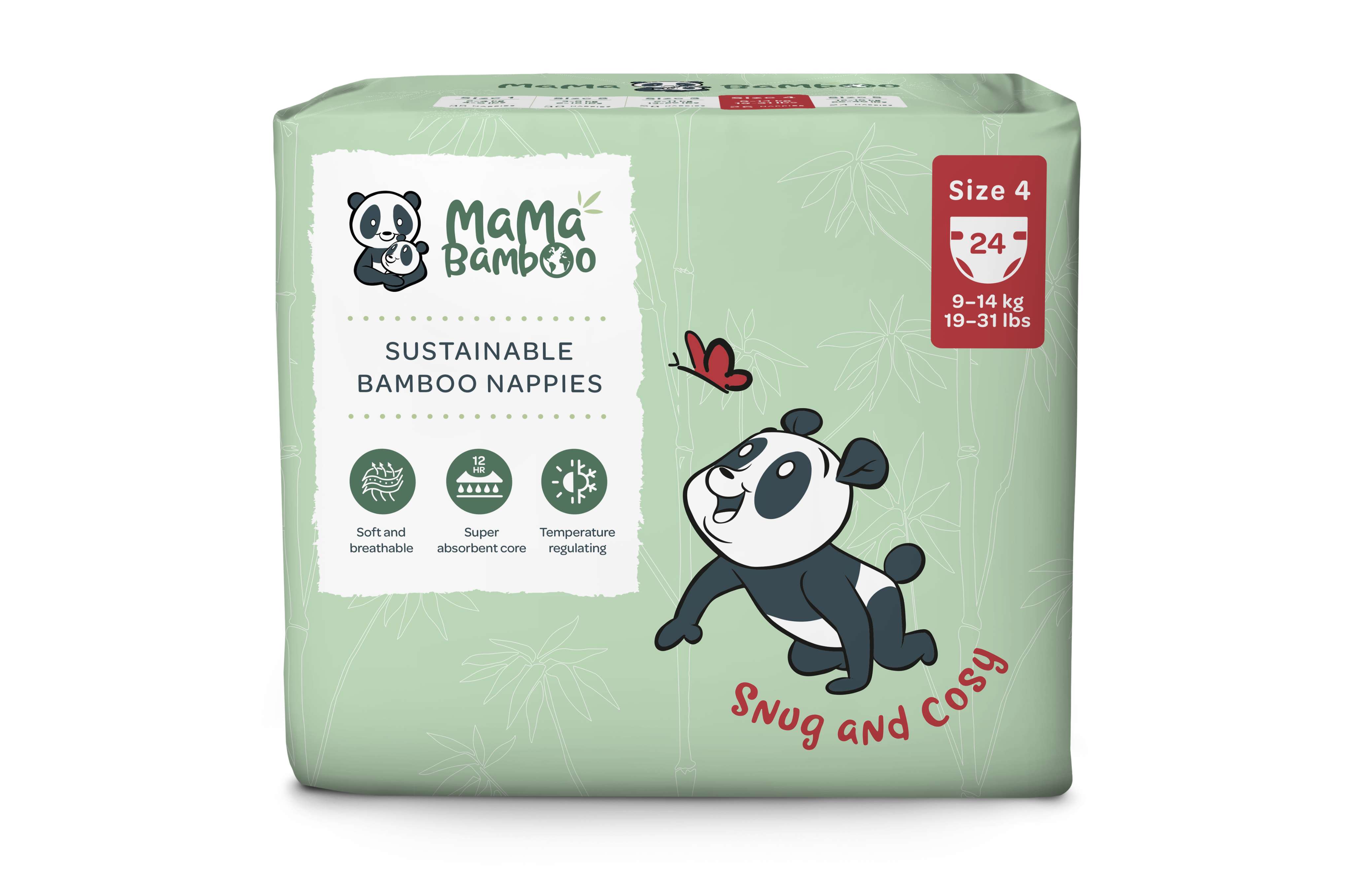 Mama Bamboo Eco Nappies - Size 4 (Large) - 26pc