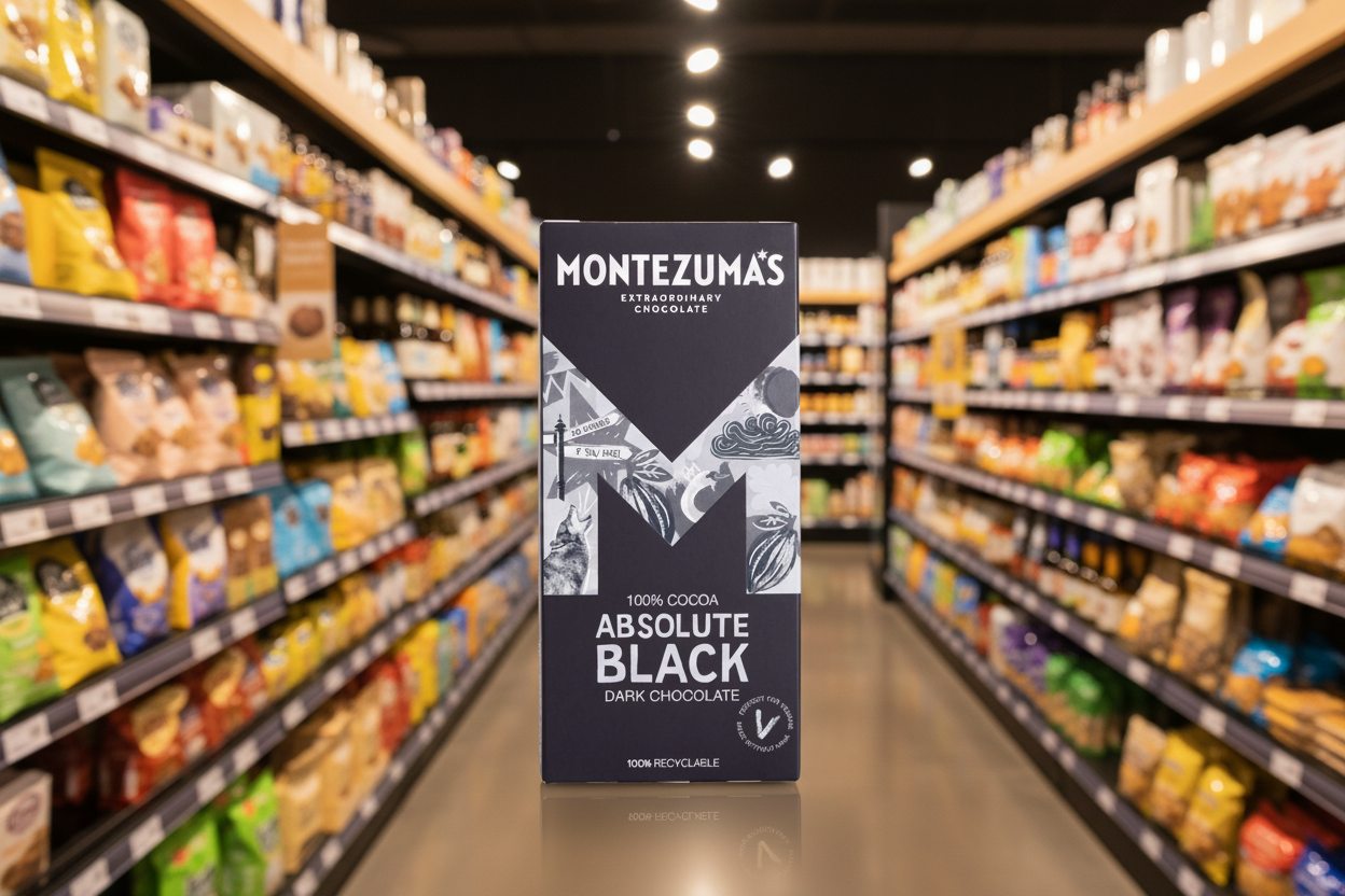 12 x Montezuma Absolute Black 100% Cocoa - 90g
