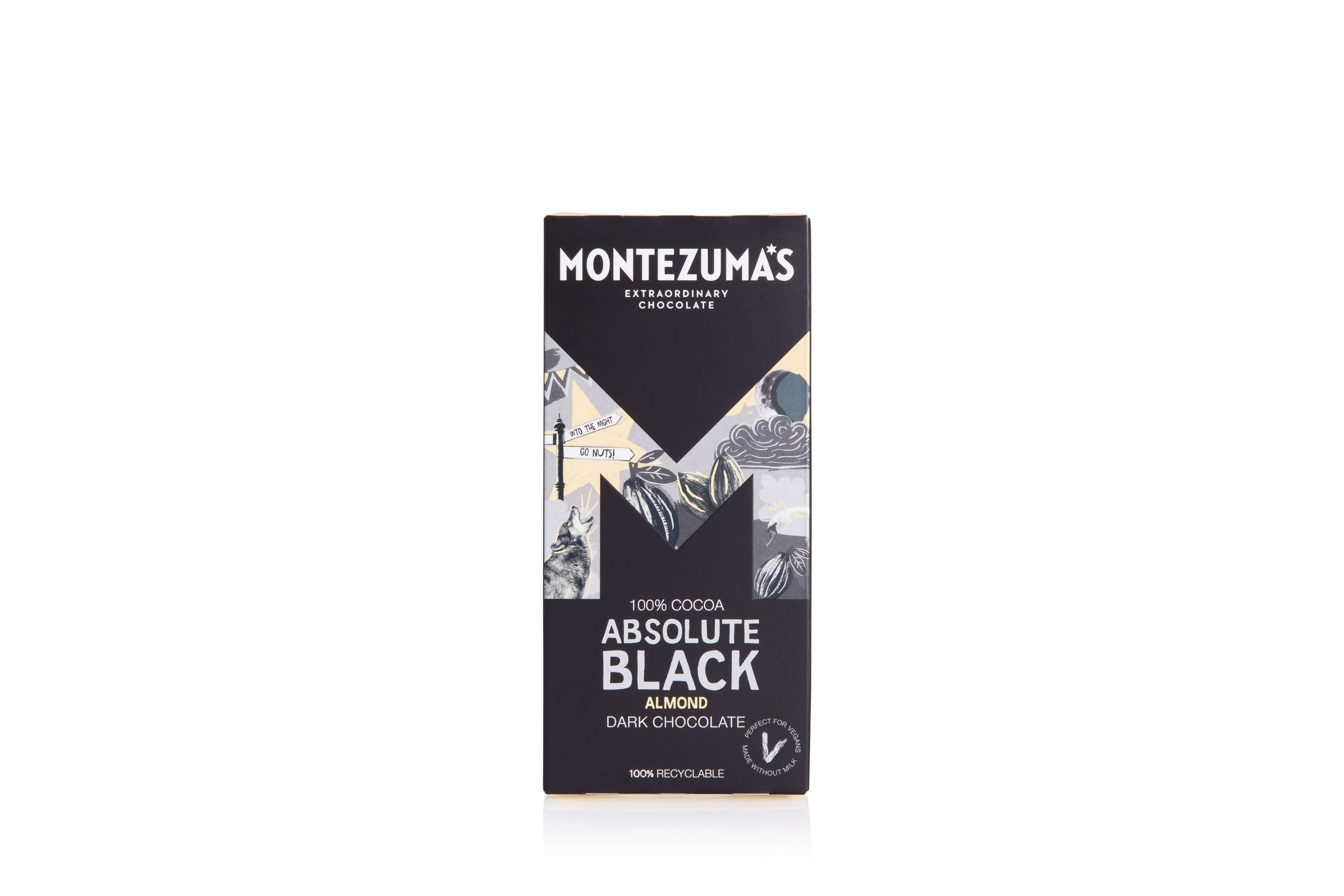 12 x Montezuma Absolute Black with Almonds - 90g