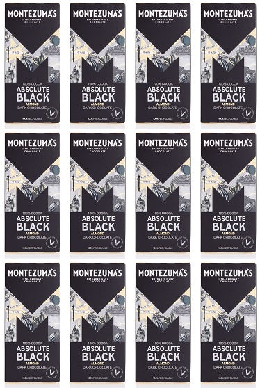 12 x Montezuma Absolute Black with Almonds - 90g