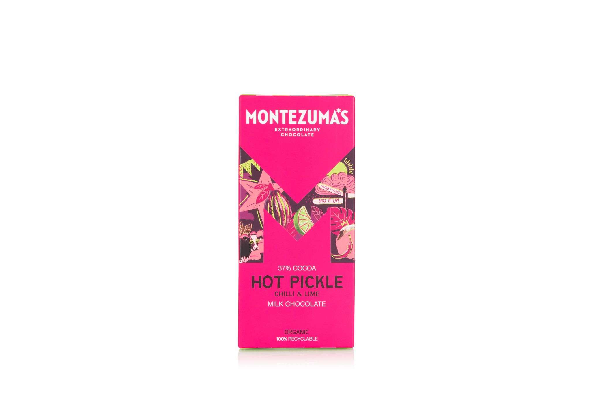12 x Montezuma Hot Pickle - Milk with Chilli & Lime - 90g