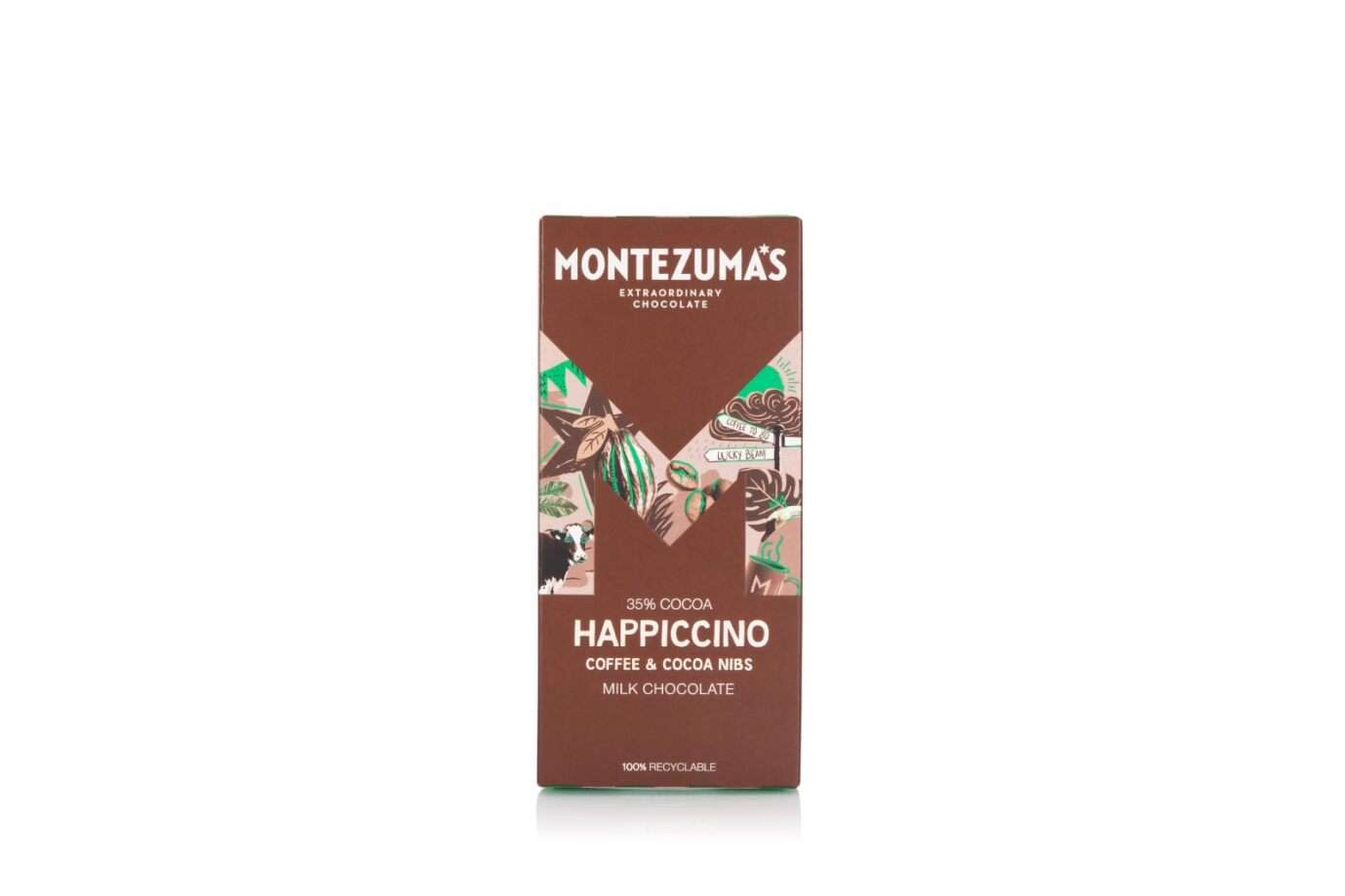 12 x Montezuma Happiccino - Milk + Coffee & Cocoa Nibs - 90g