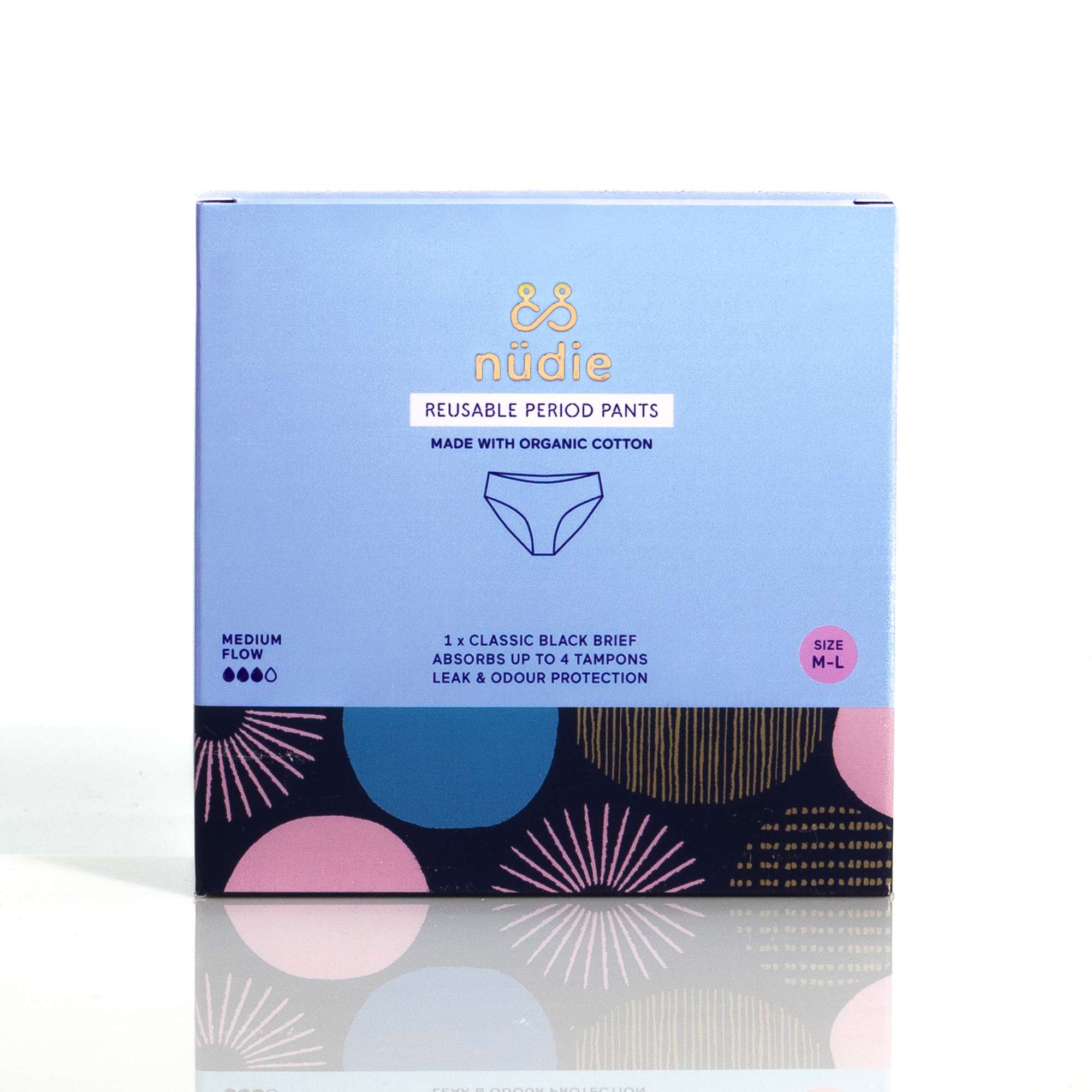 &Sisters Org Cotton Period Pants Black Size M / L - 1pc