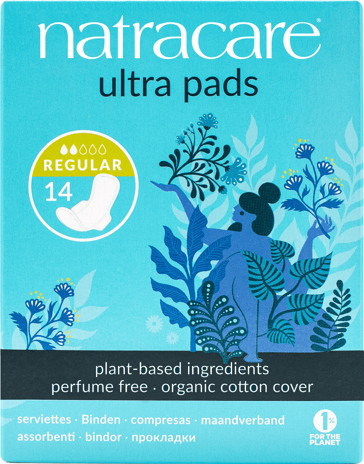Natracare Ultra Pads Regular Wings - 14pc