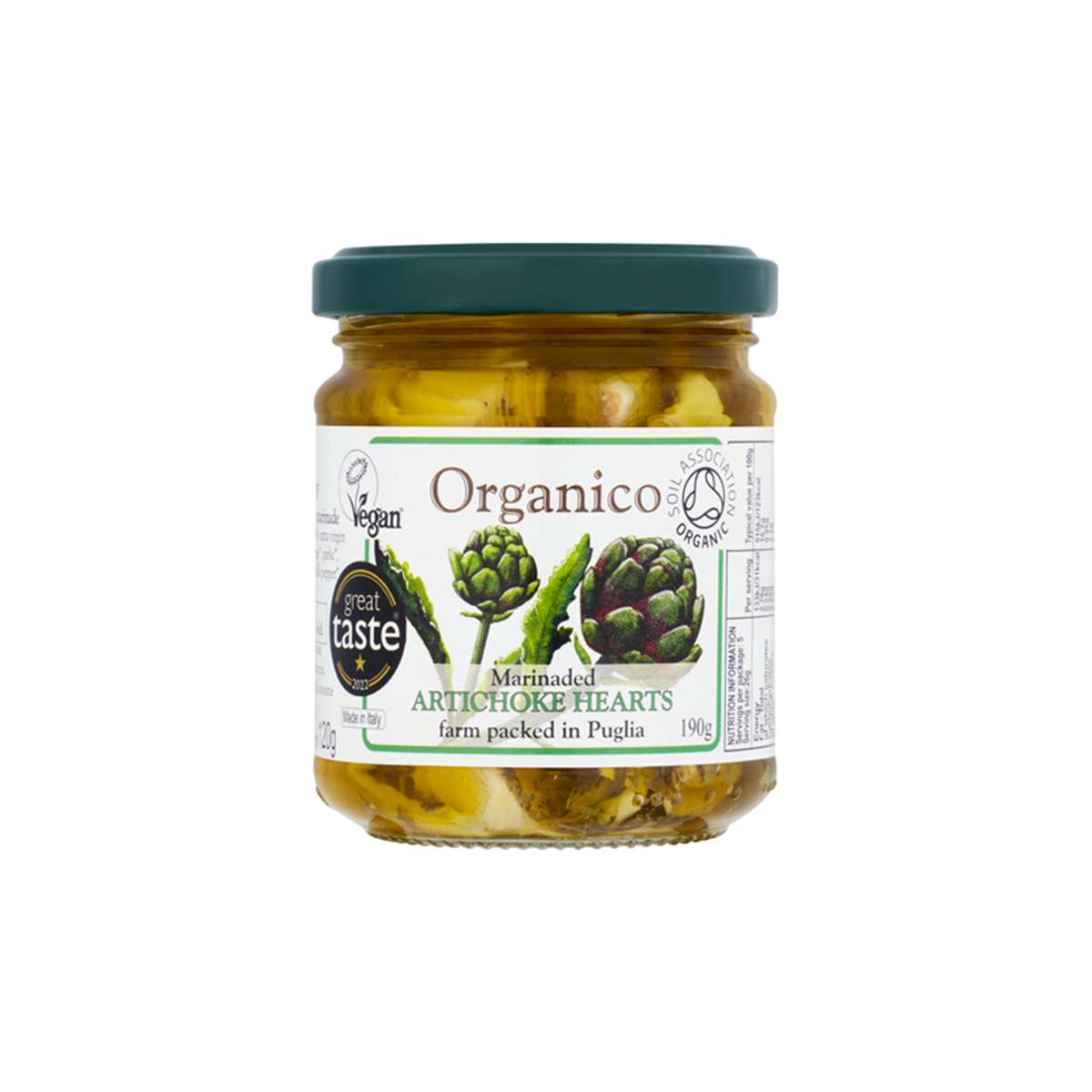 Organico Org artichokes hearts in a herb marinade - 190g