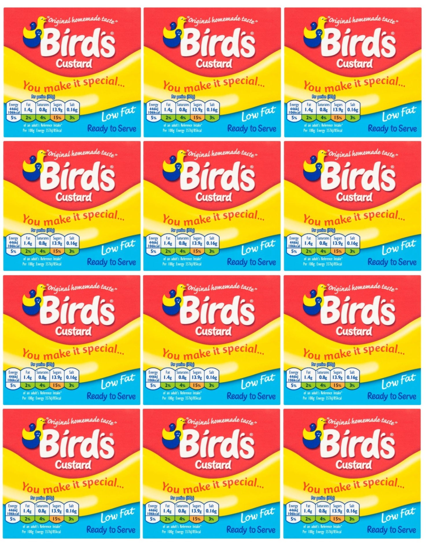 12 x Bird's Custard Carton 500G