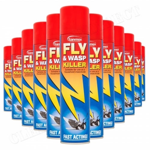 12 x Sanmex Fly & Wasp Killer 300Ml