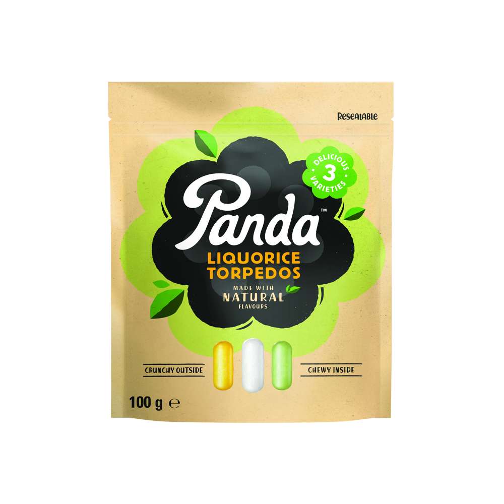 18 x Panda Natural Liquorice Torpedos - 100g