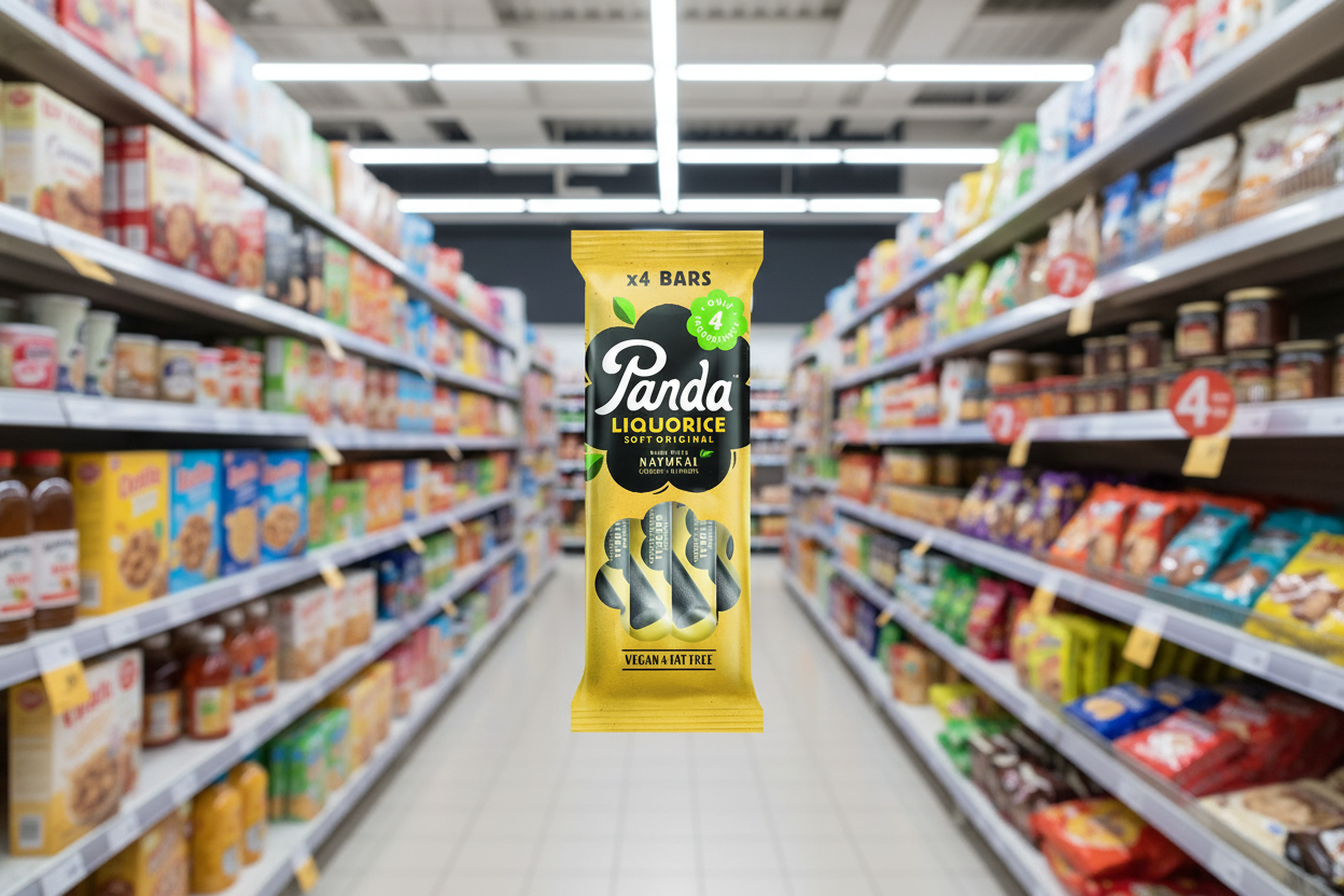 18 x Panda Natural Liquorice Bar 4pk - 128g
