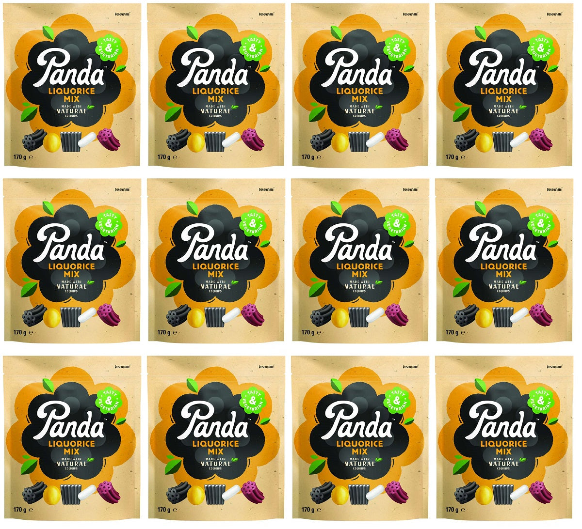 12 x Panda Natural Liquorice Mix - 170g
