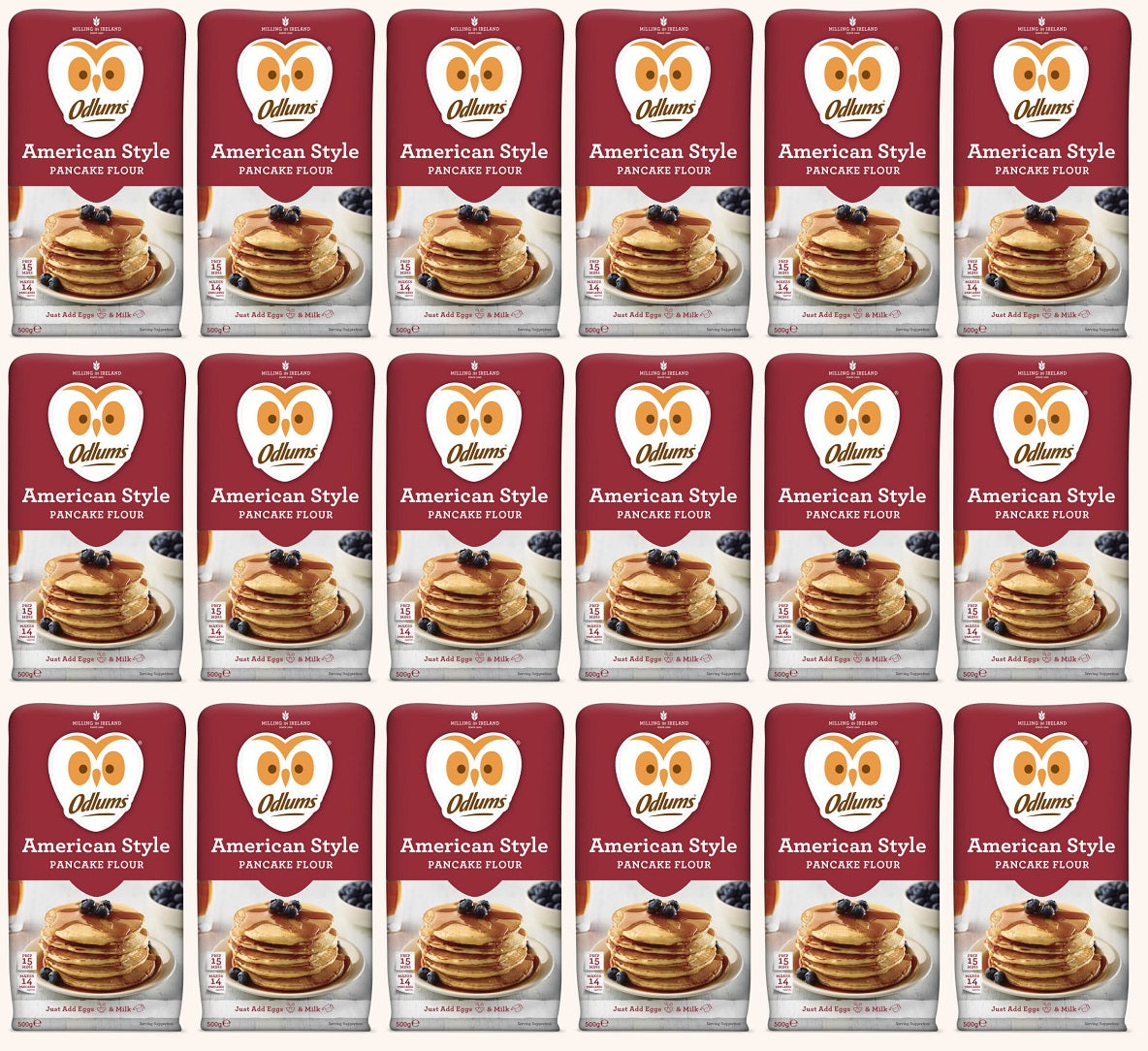 18 x Odlums American Style Pancake Flour 500G