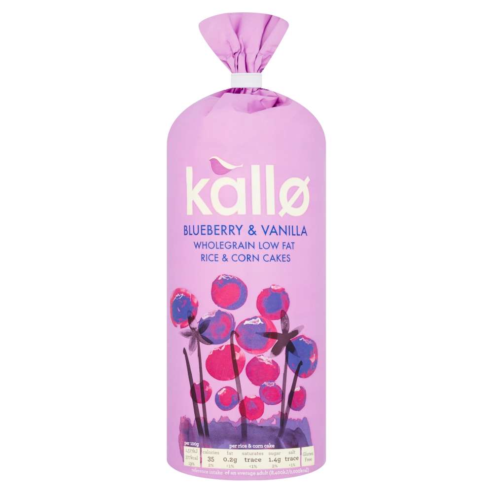 Kallo Blueberry & Vanilla W/rain Rice & Corn Cakes - 130g