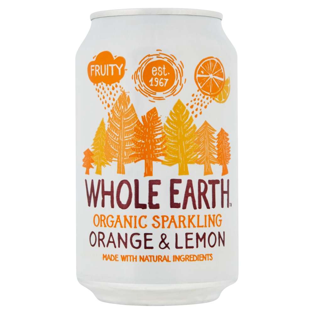 24 x Whole Earth Sparkling Orange & Lemon - 330ml
