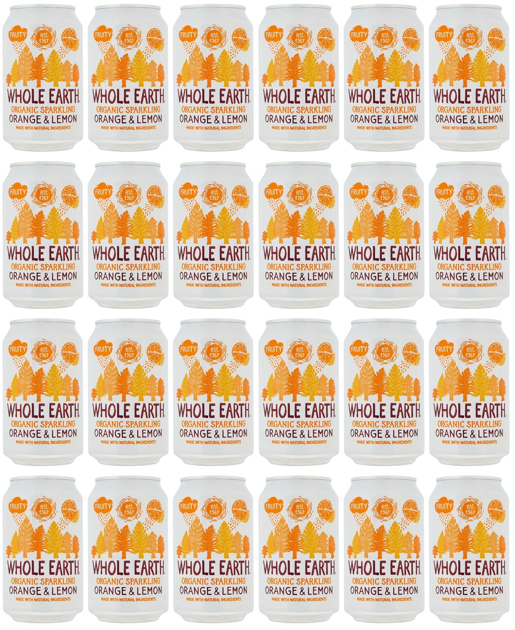 24 x Whole Earth Sparkling Orange & Lemon - 330ml