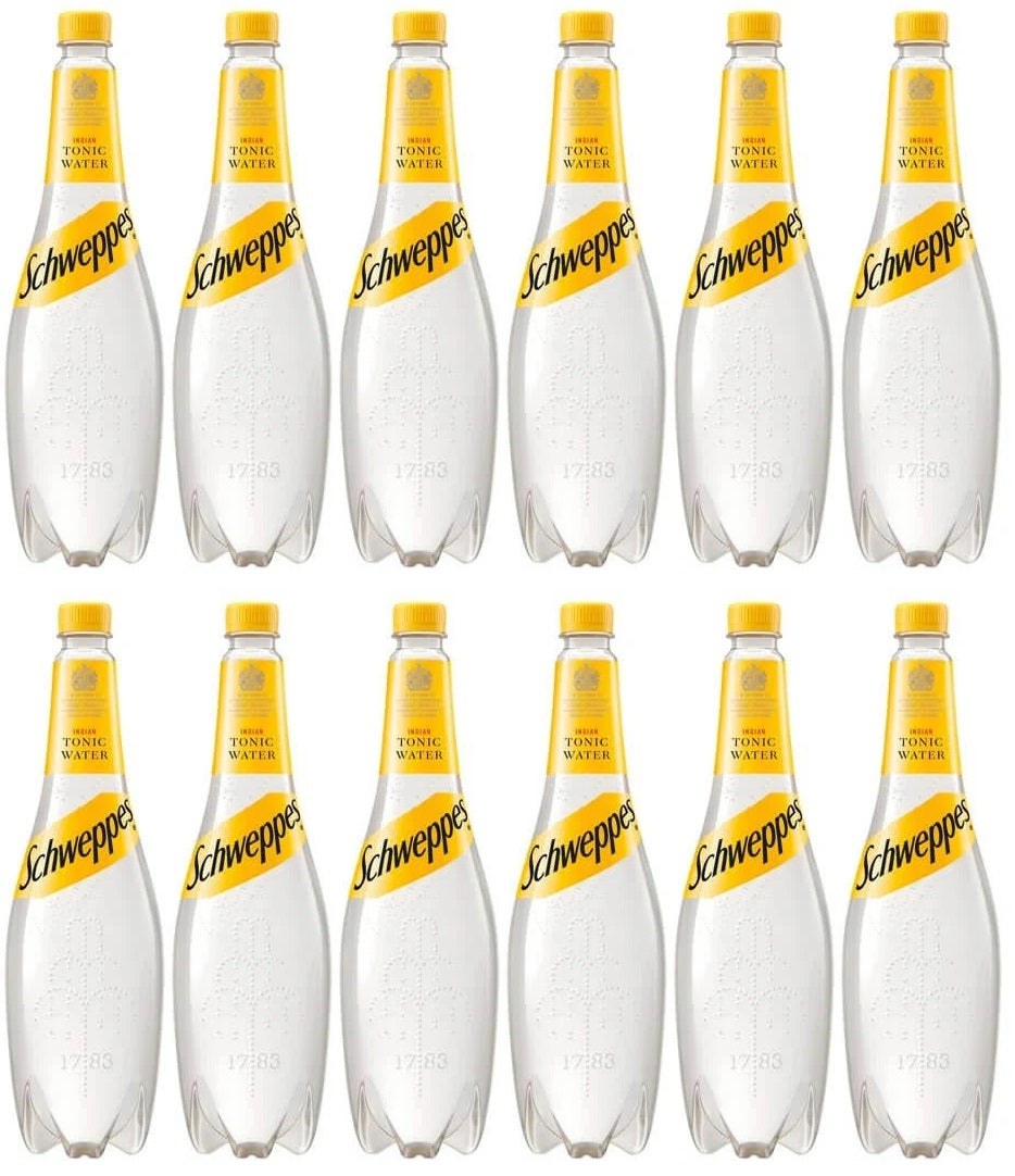 12 x Schweppes Indian Tonic Water 1L