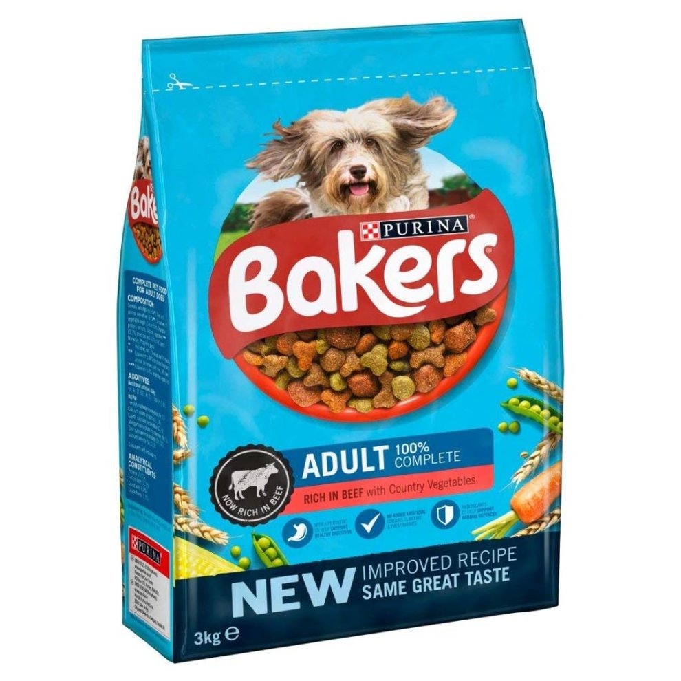 4 x Bakers Adult With Tasty Beef & Country Vegetables 3Kg