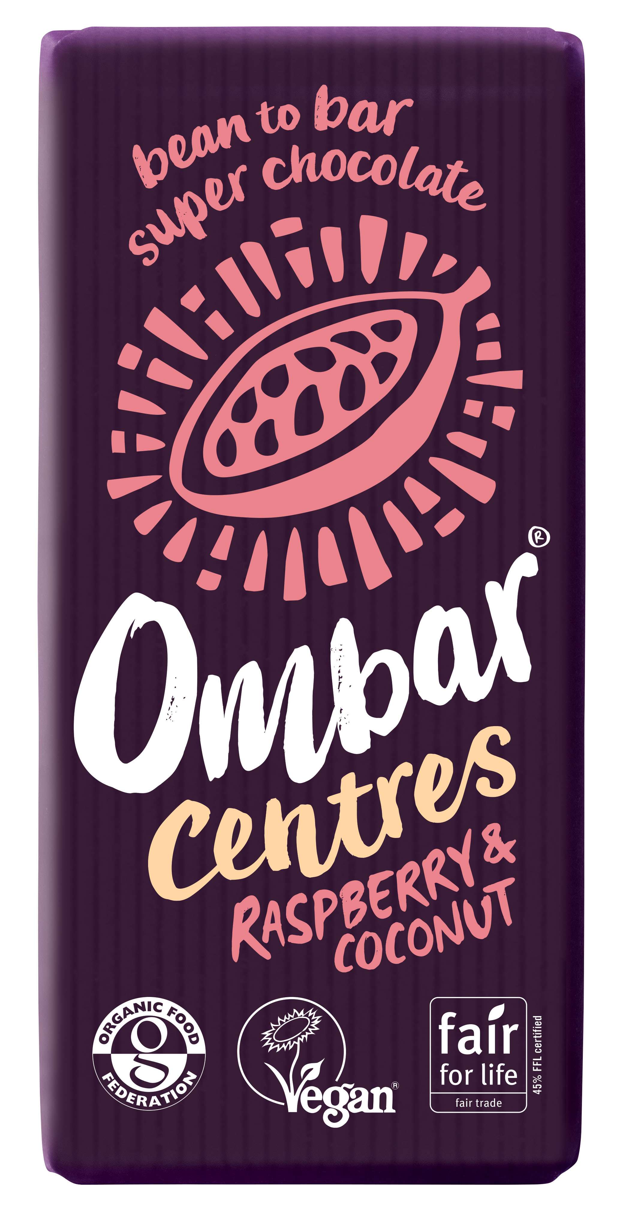 10 x Ombar Centres Raspberry & Coconut - 70g