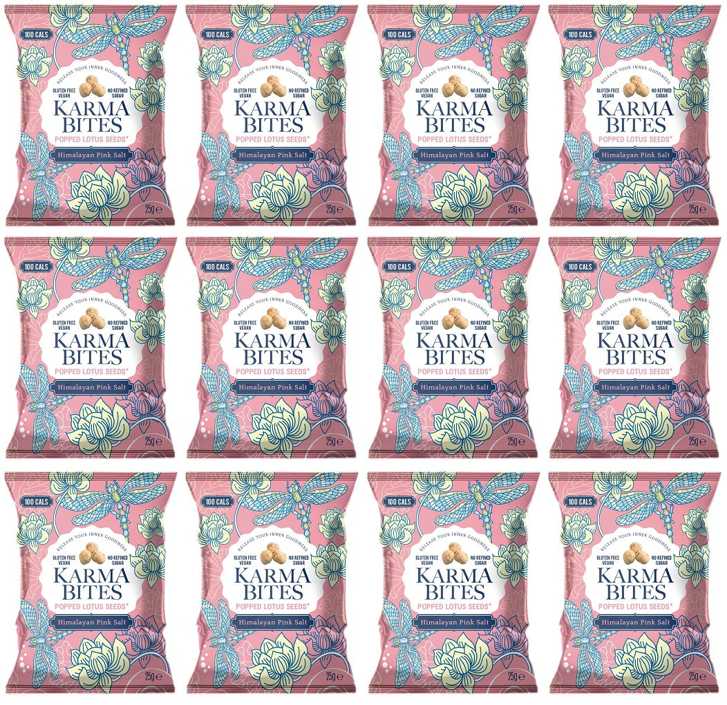 12 x Karma Bites Himalayan Sea Salt Popped Lotus Seeds - 25g