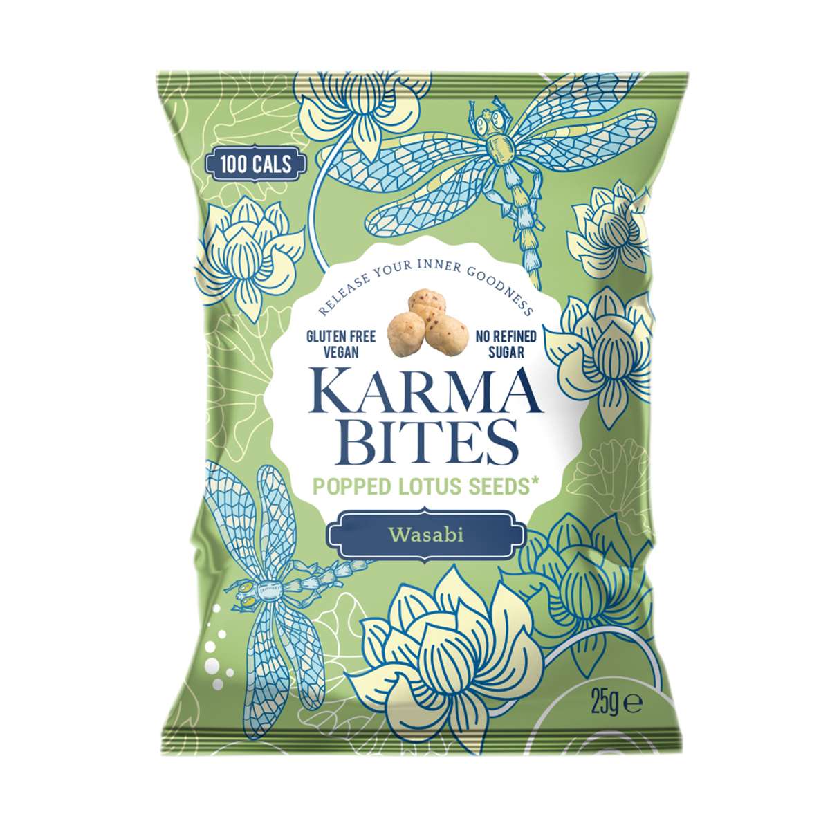 12 x Karma Bites Wasabi Popped Lotus Seeds - 25g