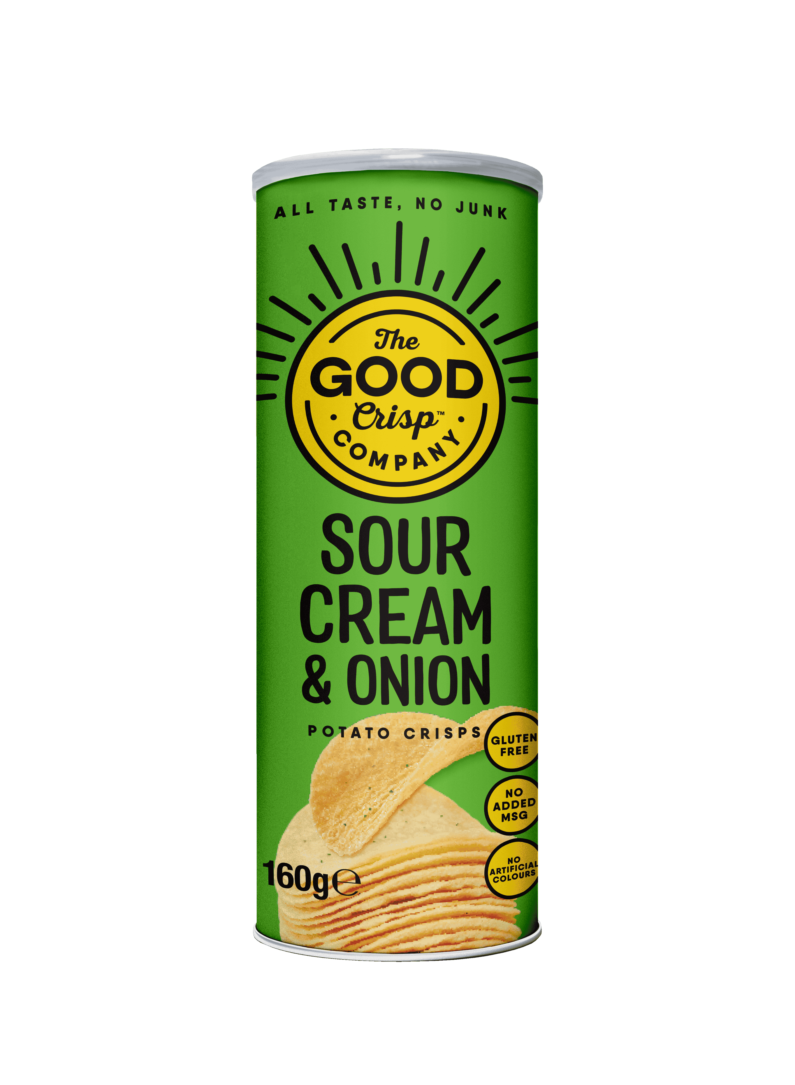 8 x The Good Crisp Company Sour Cream & Onion - 160g