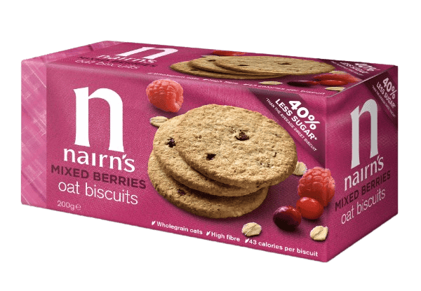 10 x Nairn's Mixed Berry Oat Biscuits - 200g