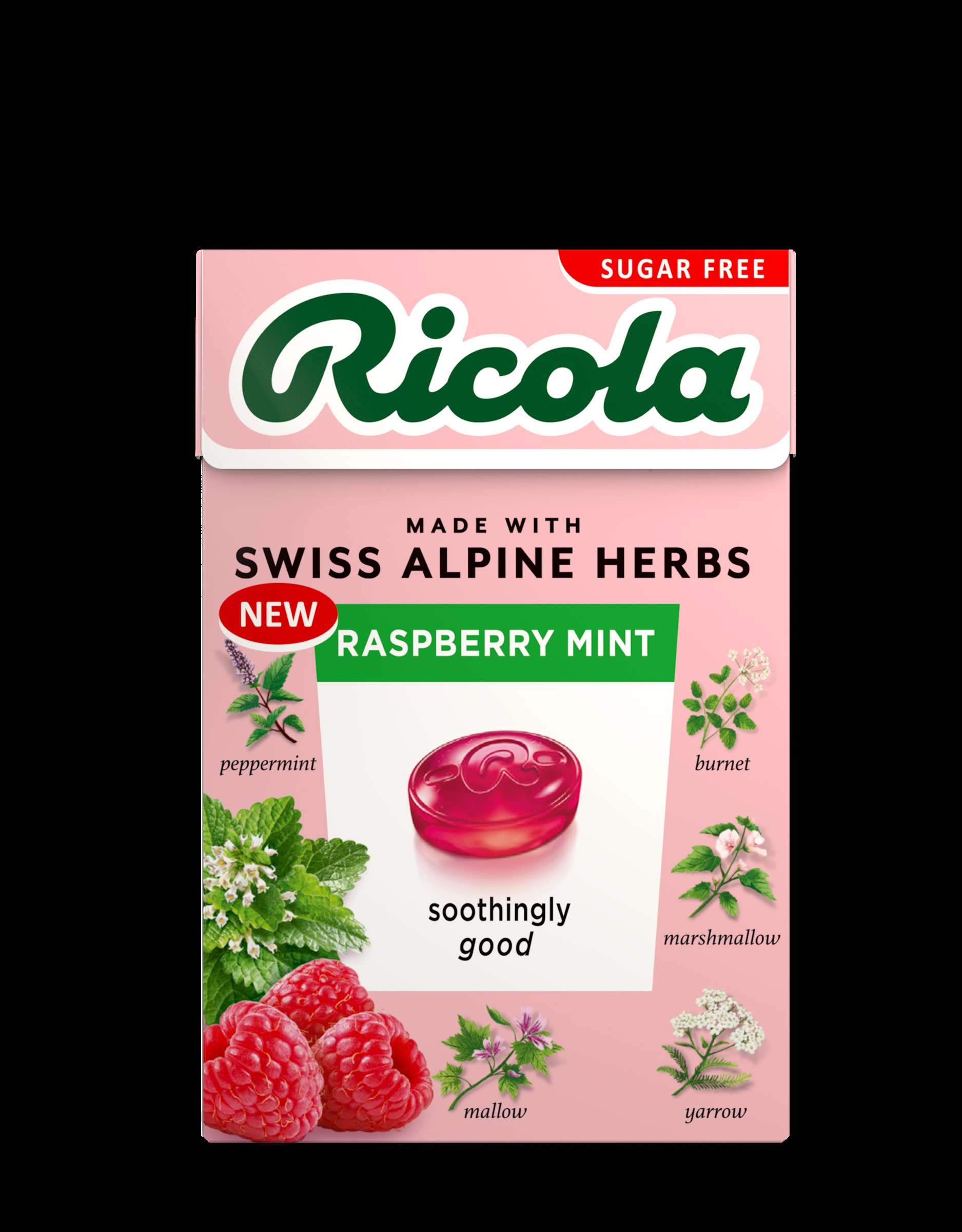 20 x Ricola Raspberry Mint Box Sugar Free - 45g