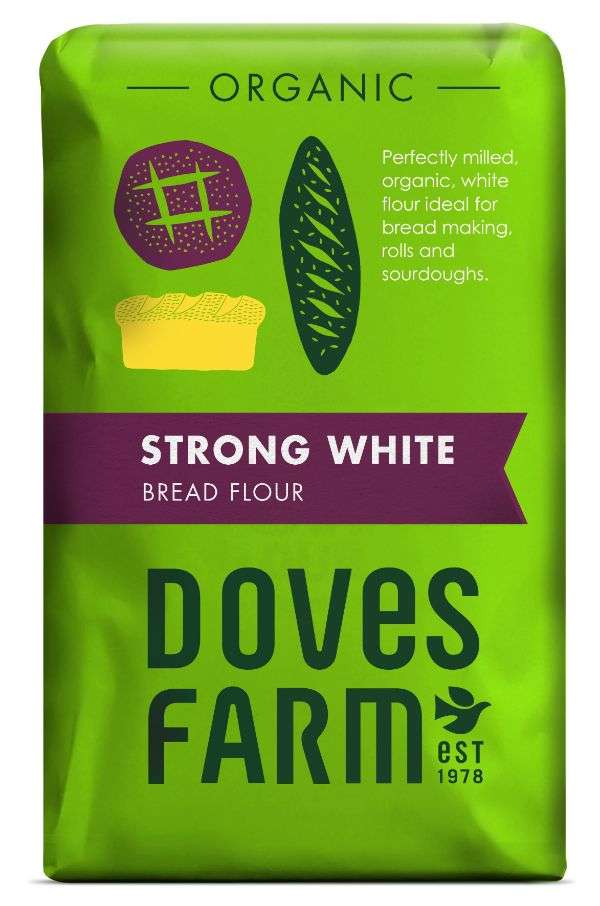5 x Doves Farm Organic Strong White Bread Flour - 1.5kg