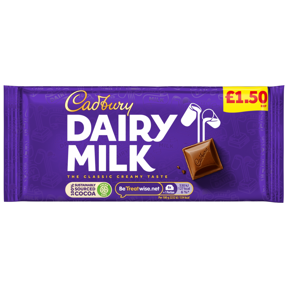 22 x Cadbury Made To Share Dairy Milk Bar - 95GM