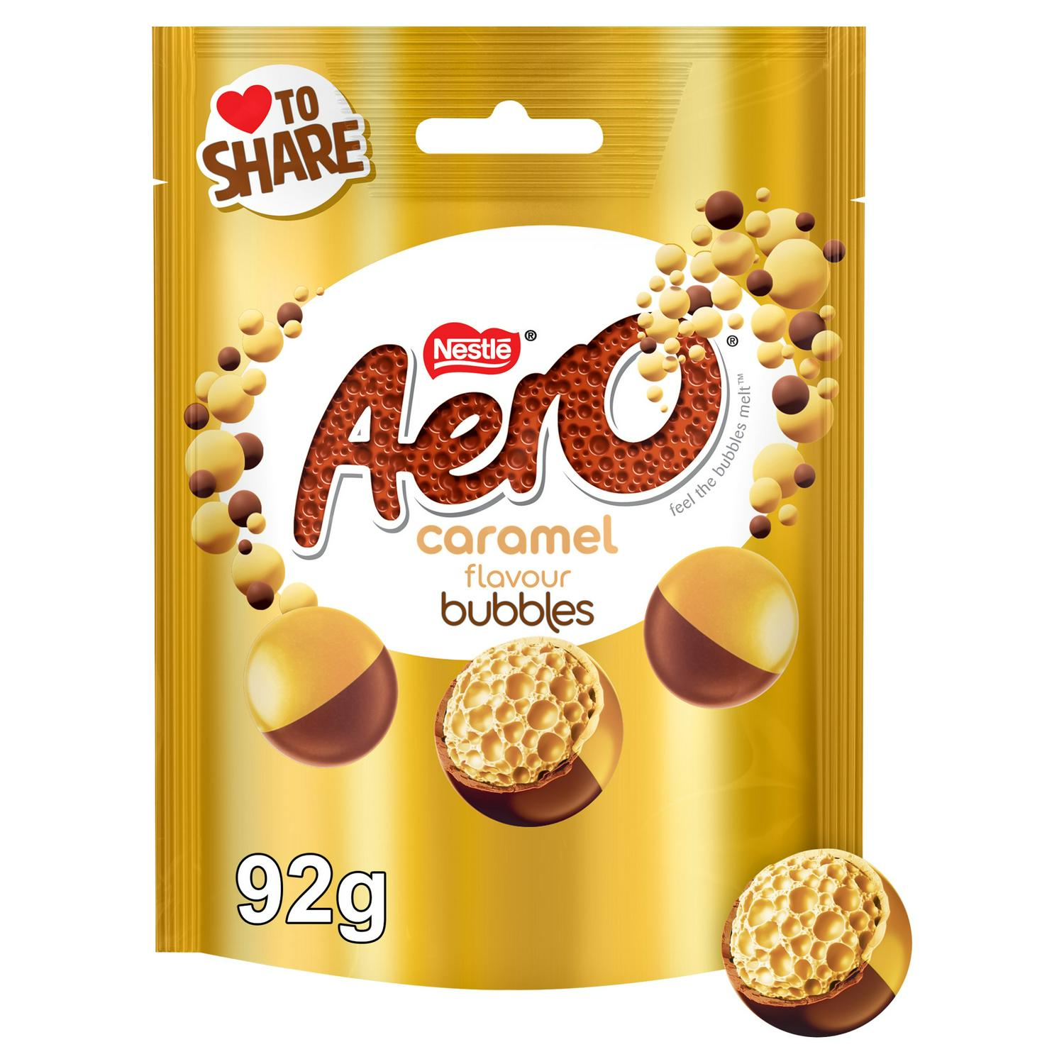 8 X Aero Bubbles Caramel Pouch Bag - 92Gm