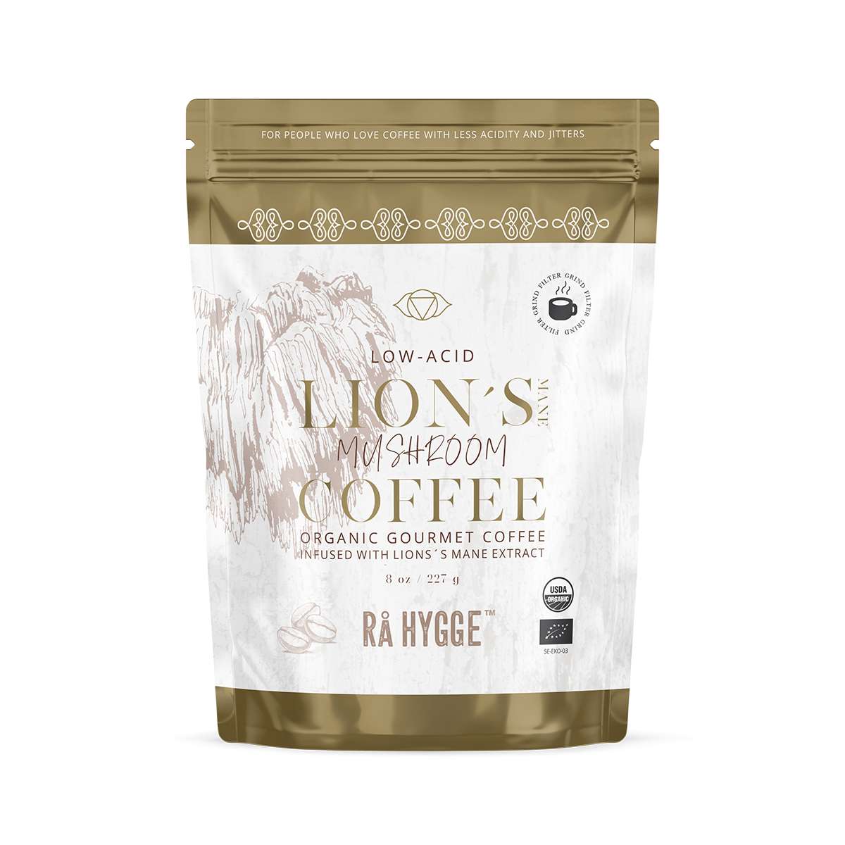 Rå Hygge Lion's Mane Coffee Filter Ground - 227g