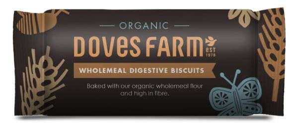 12 x Doves Farm Org Wholemeal Digestive Biscuits - 200g