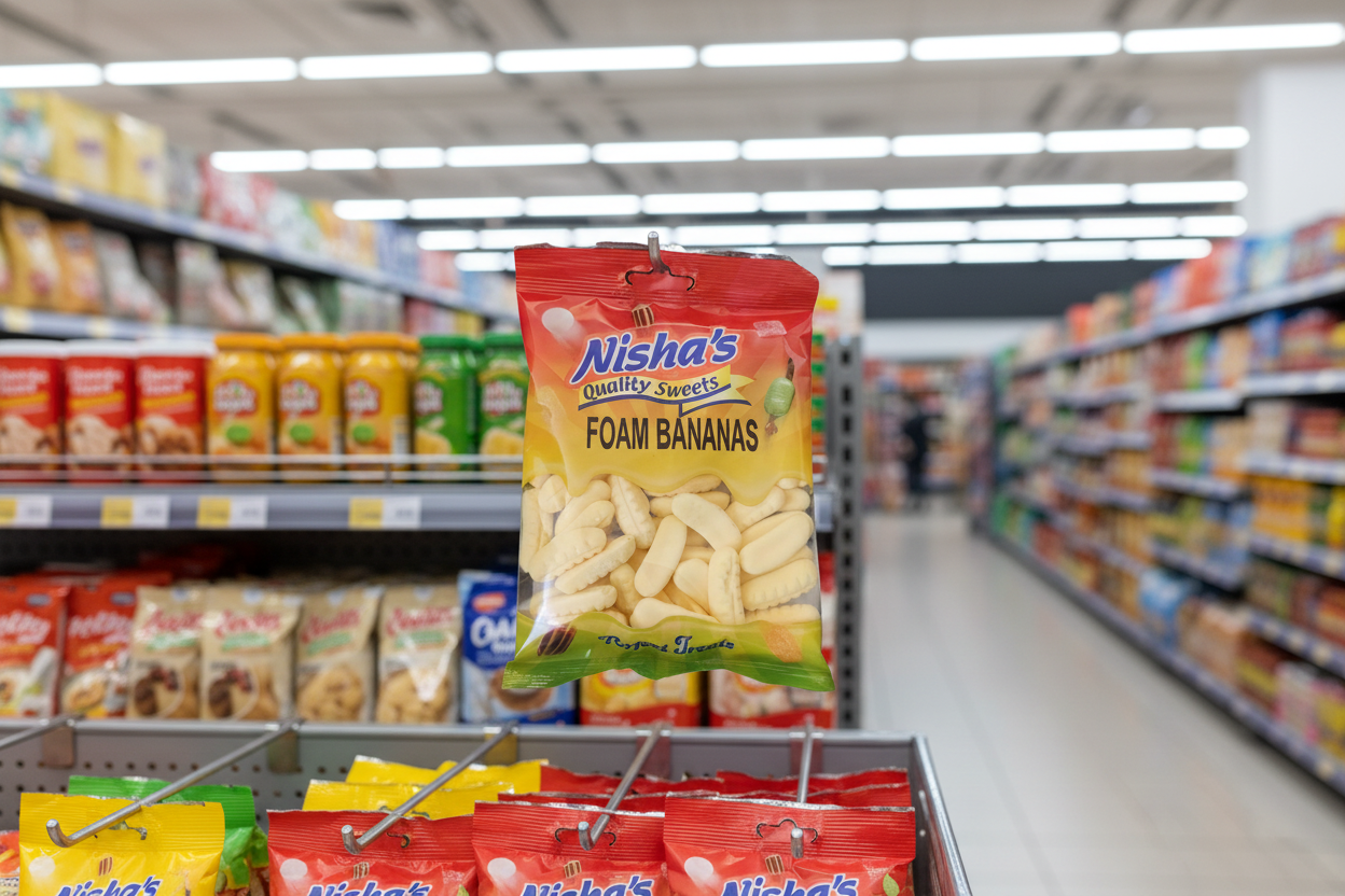 12 x Nisha Foam Bananas - 100g