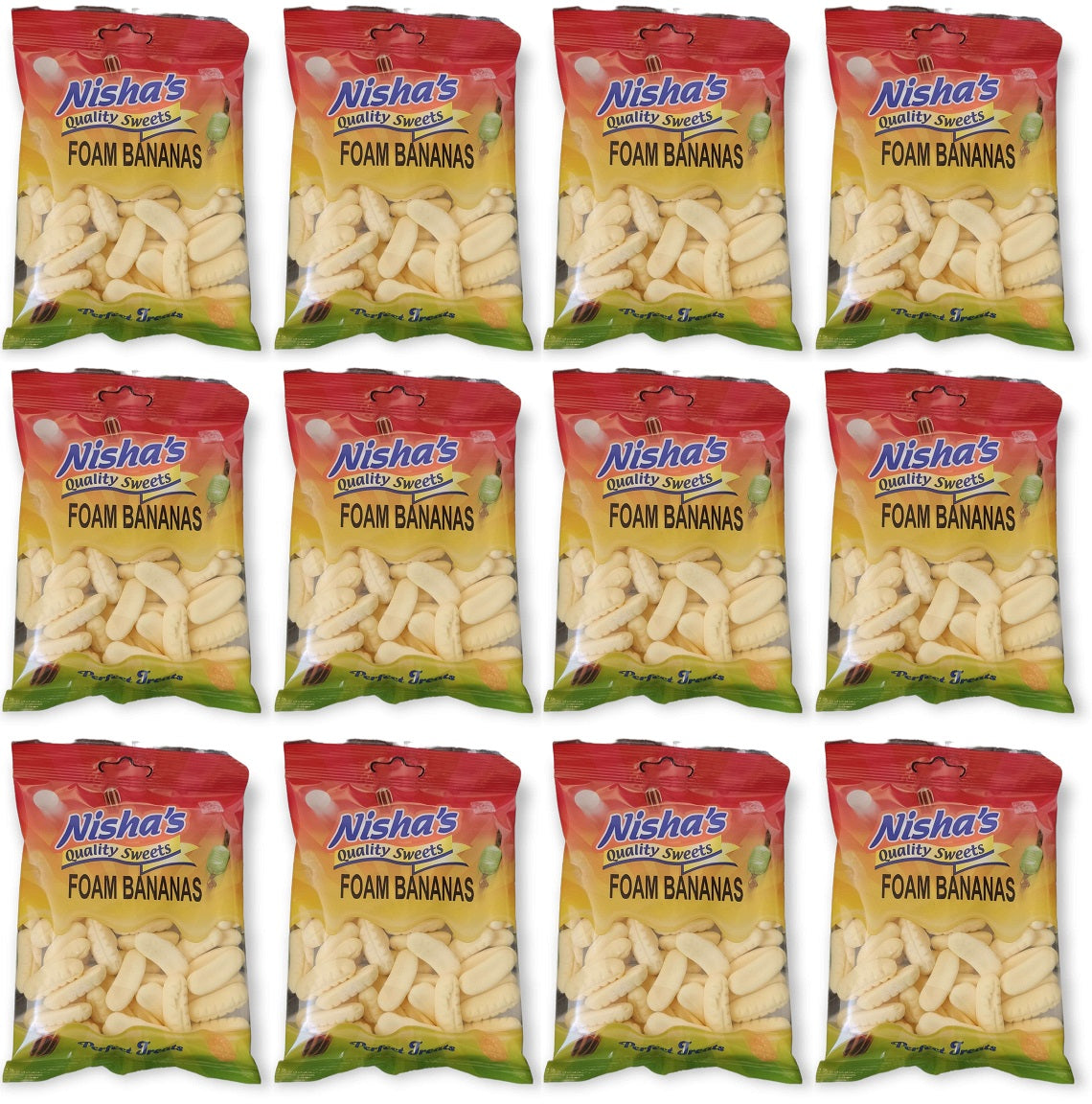 12 x Nisha Foam Bananas - 100g