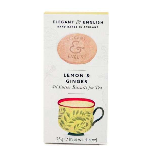 Elegant & English Lemon & Ginger Biscuits - 140g