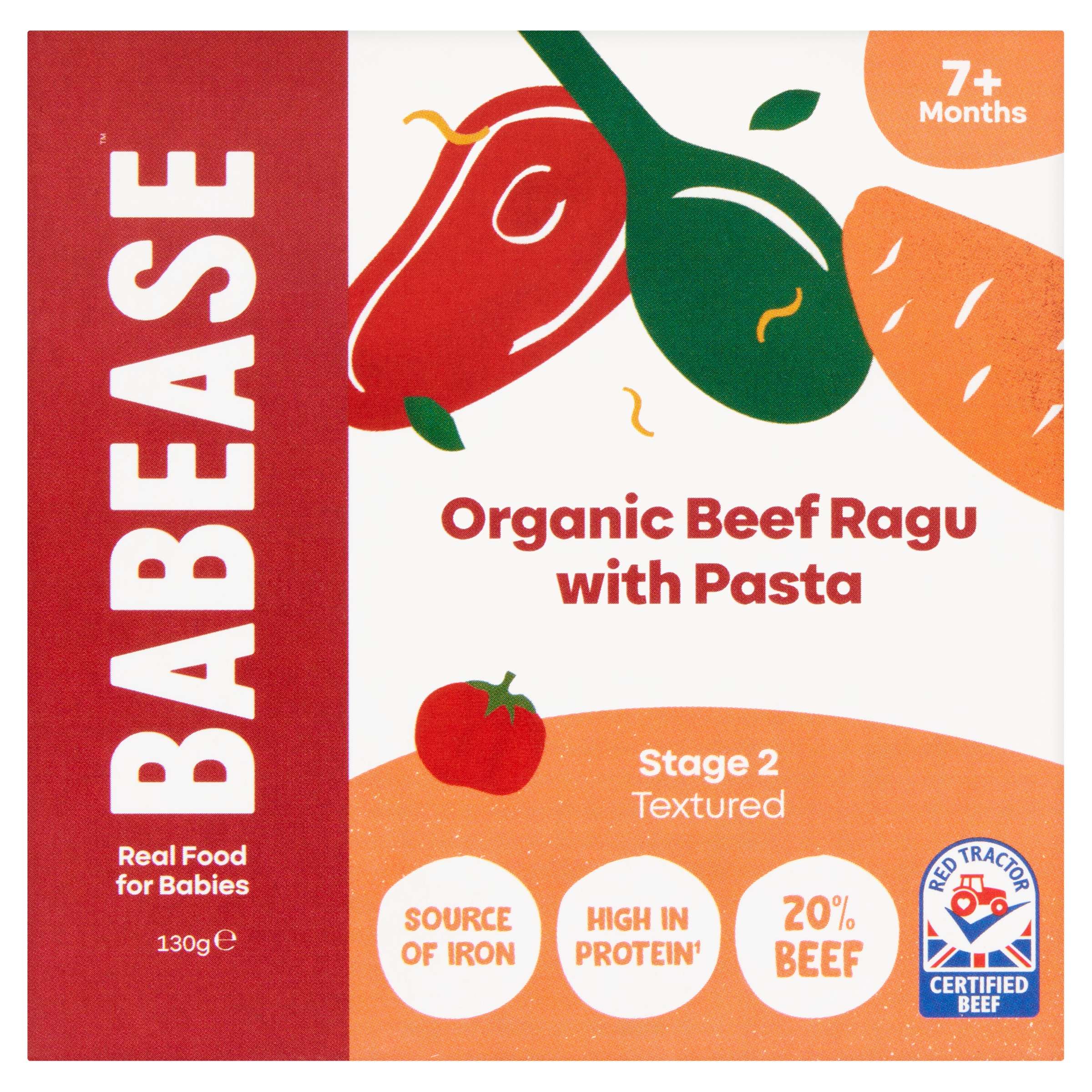 6 x Babease Org Beef Ragu with Pasta Pot - 130g