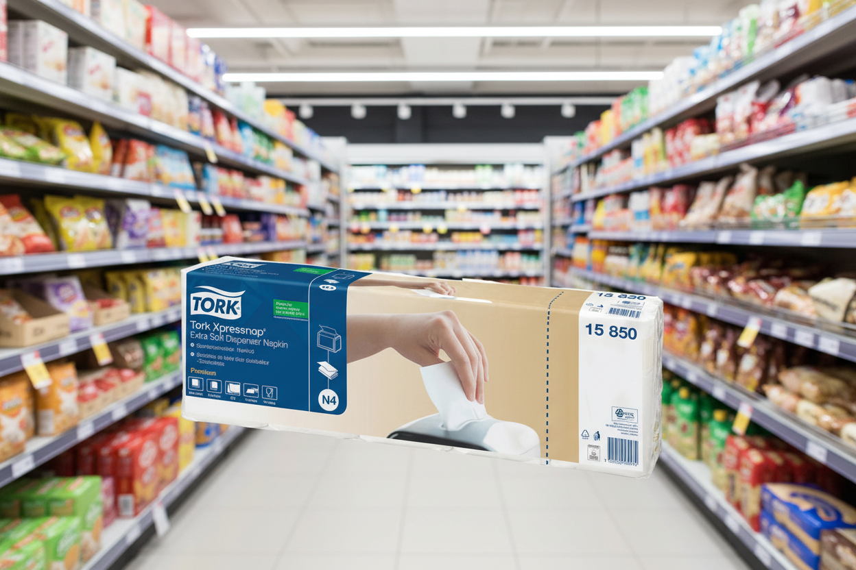 Tork Xpressnap Extra Soft White Dispenser Napkin 2 Fold 200P