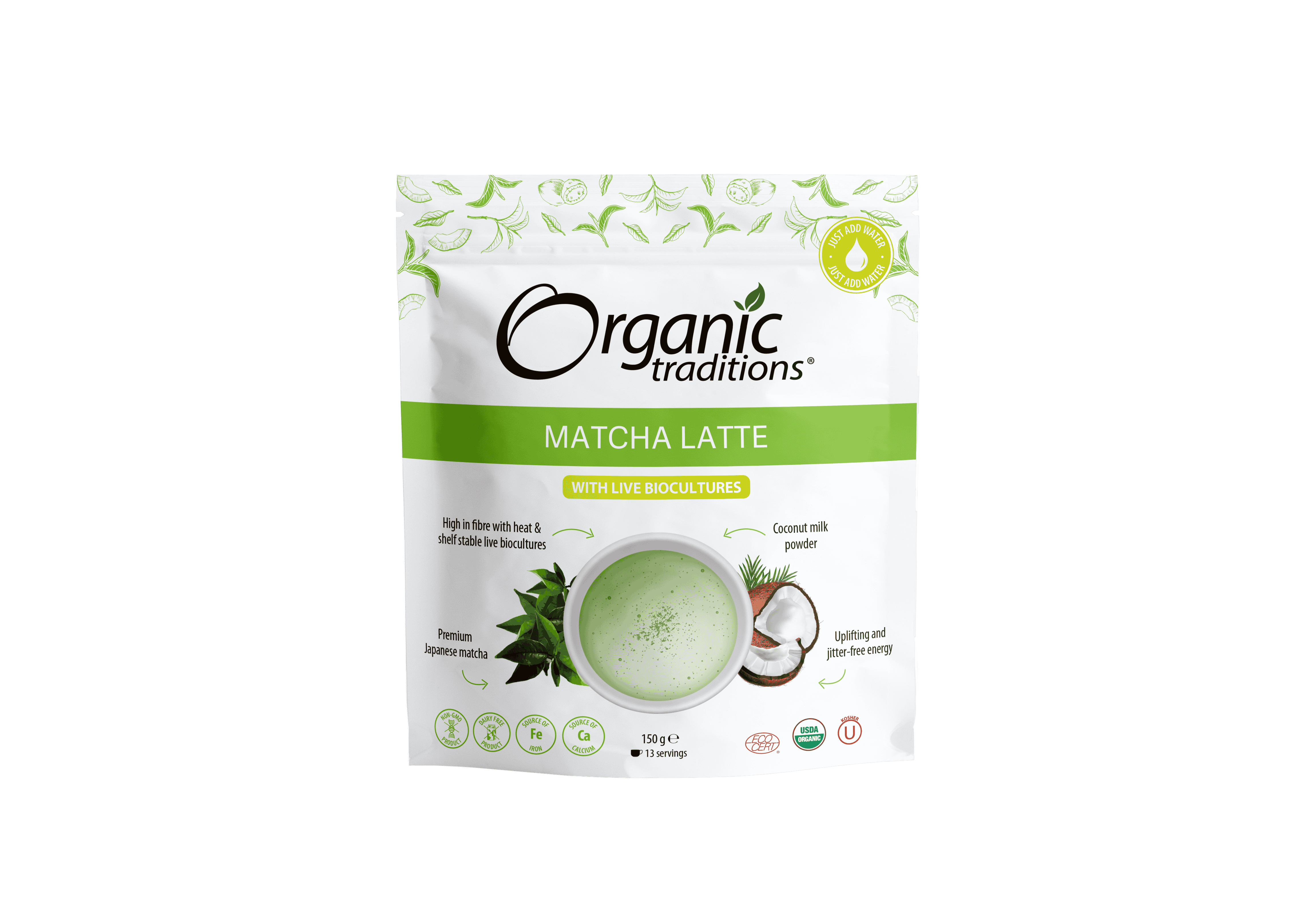 Organic Traditions Org Matcha Latte with Probiotics - 150g