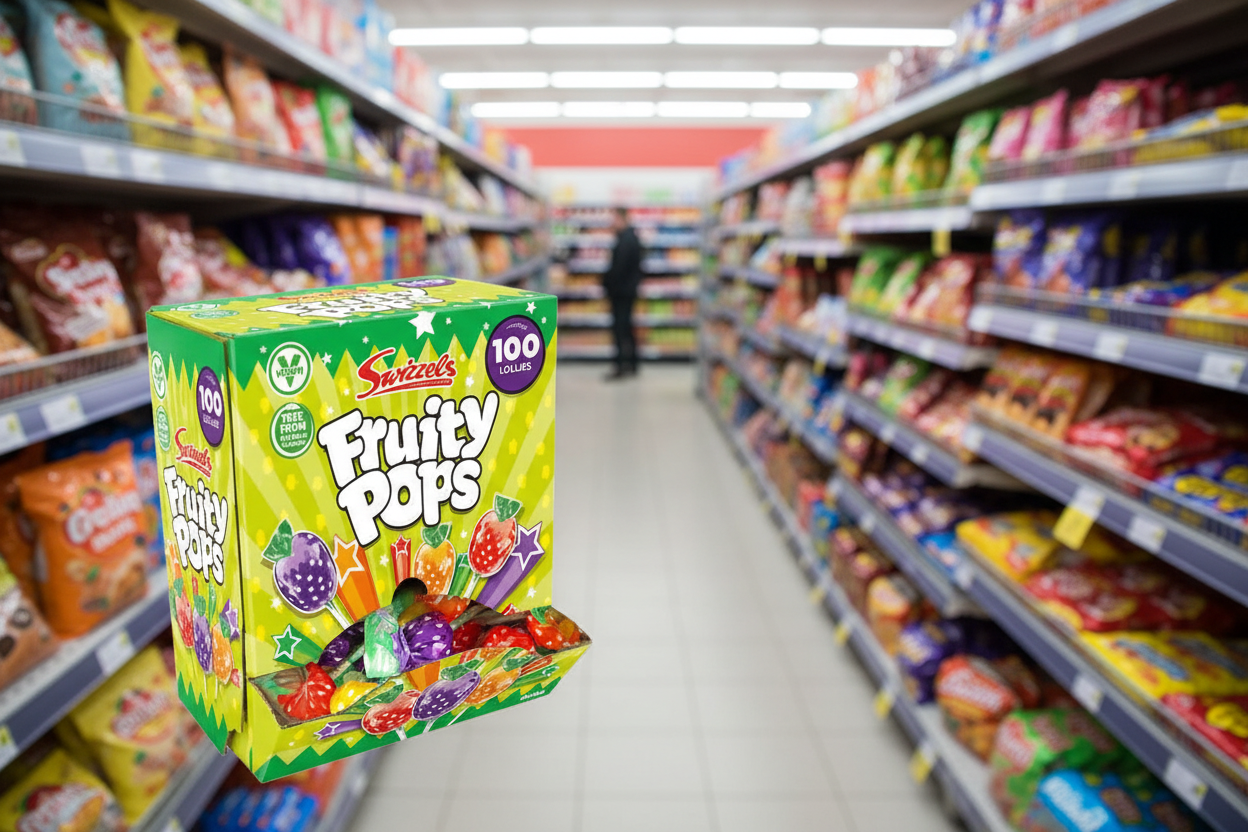100 X Swizzels Fruity Pops Dispenser Box